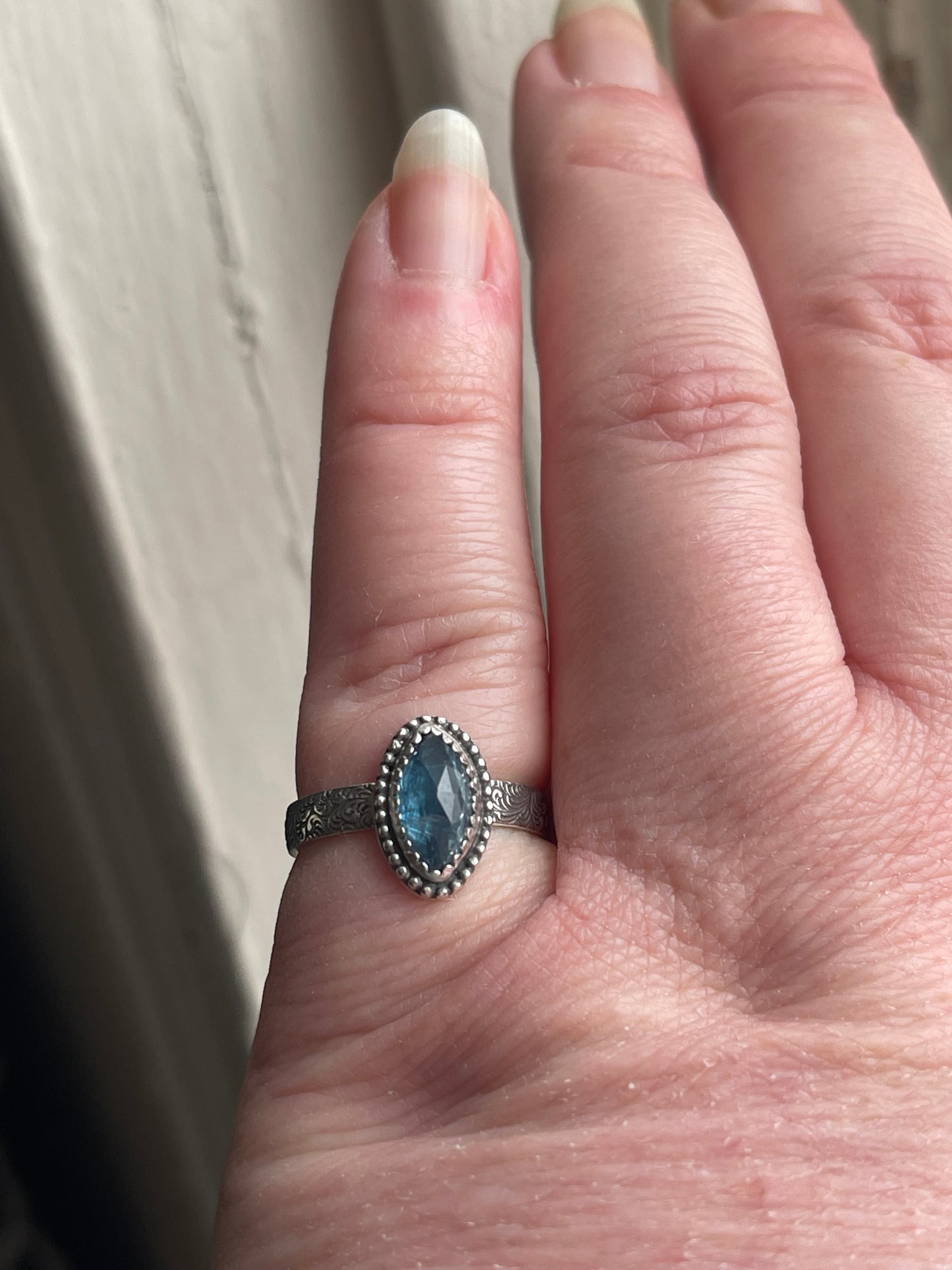 Blue Nebula Teal Kyanite Rings
