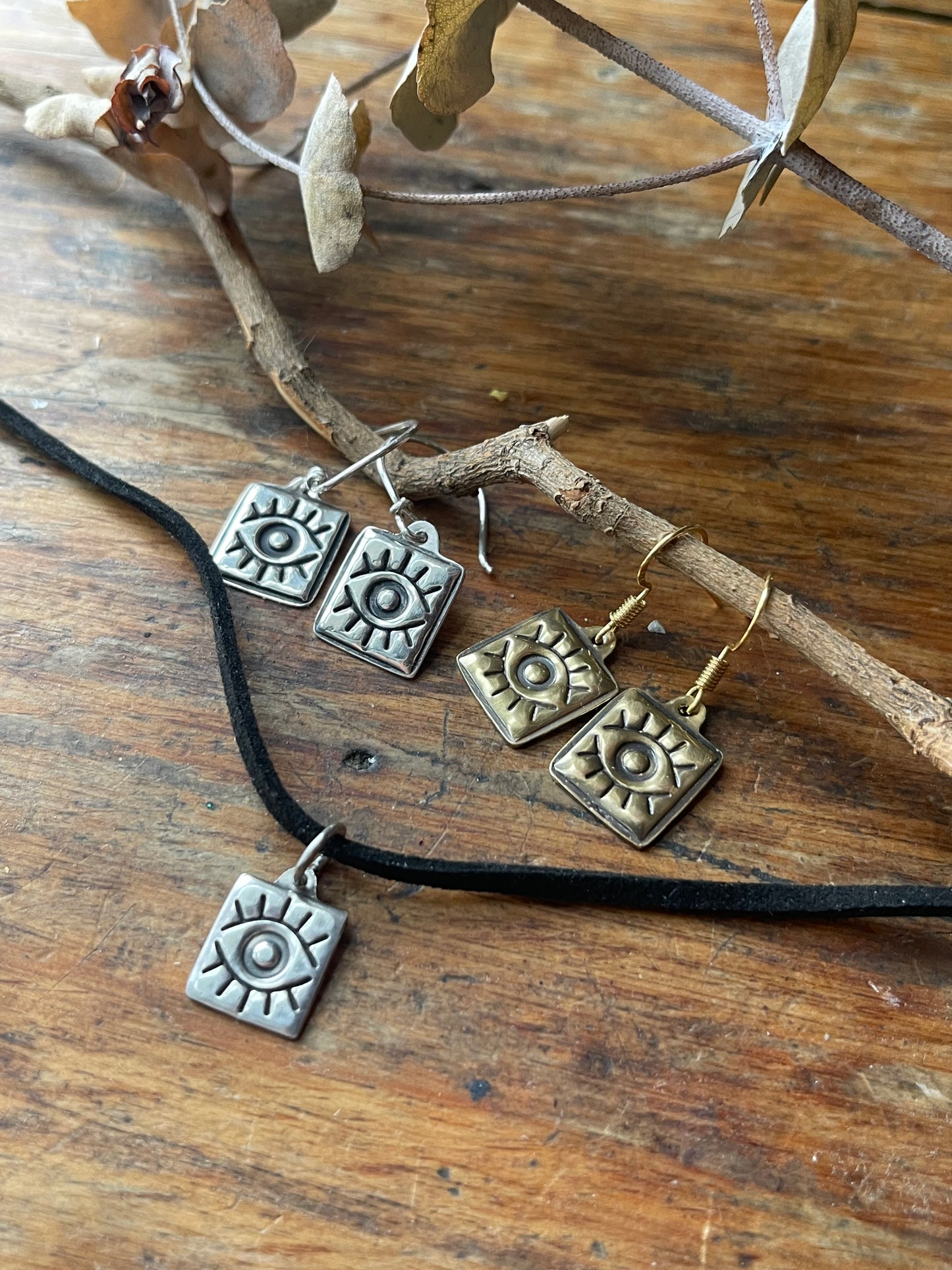 Evil Eye Made to Order Charm Earrings and Necklace