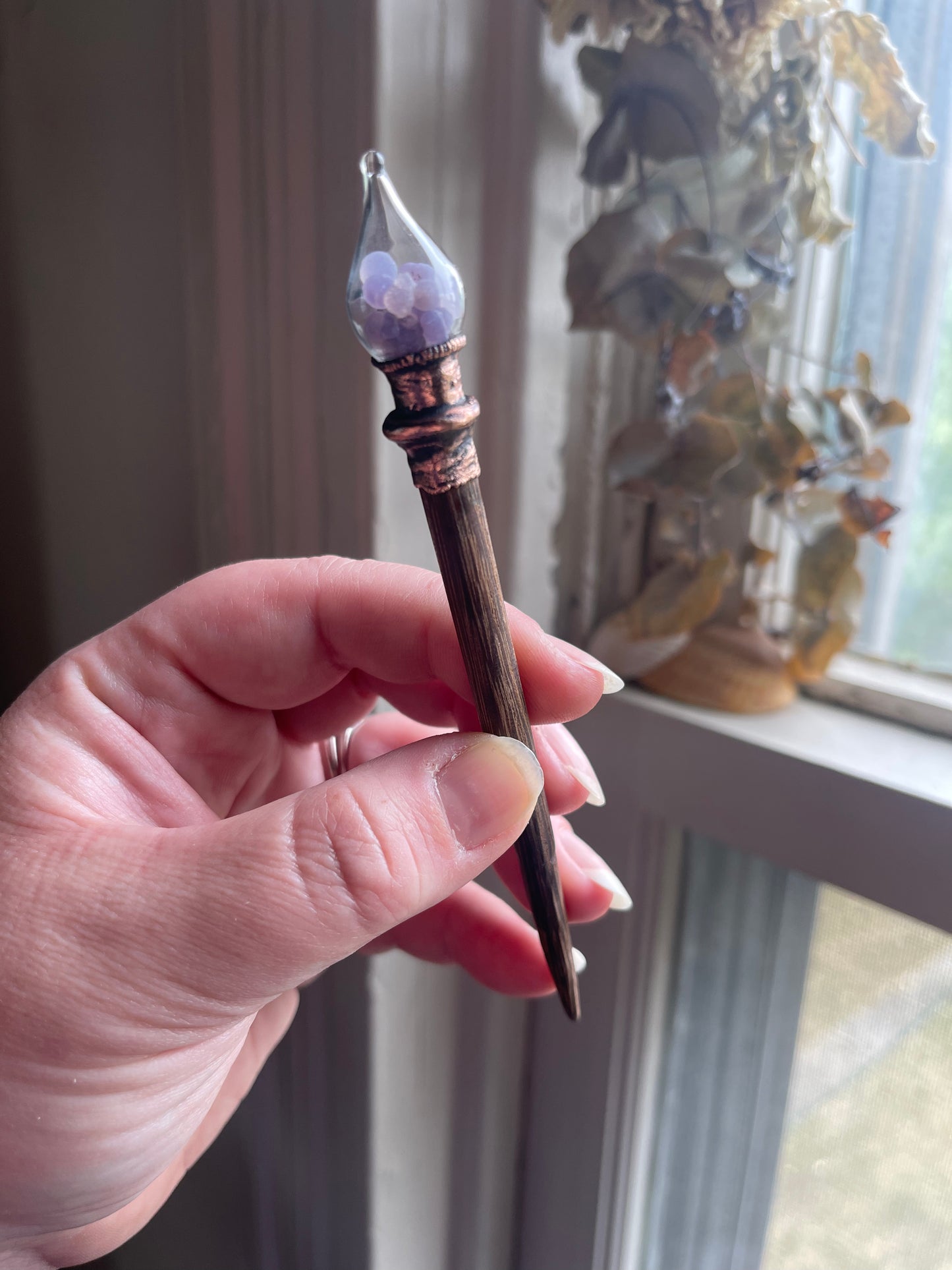 Electroformed Glass Globe Crystal Hair Stick MTO