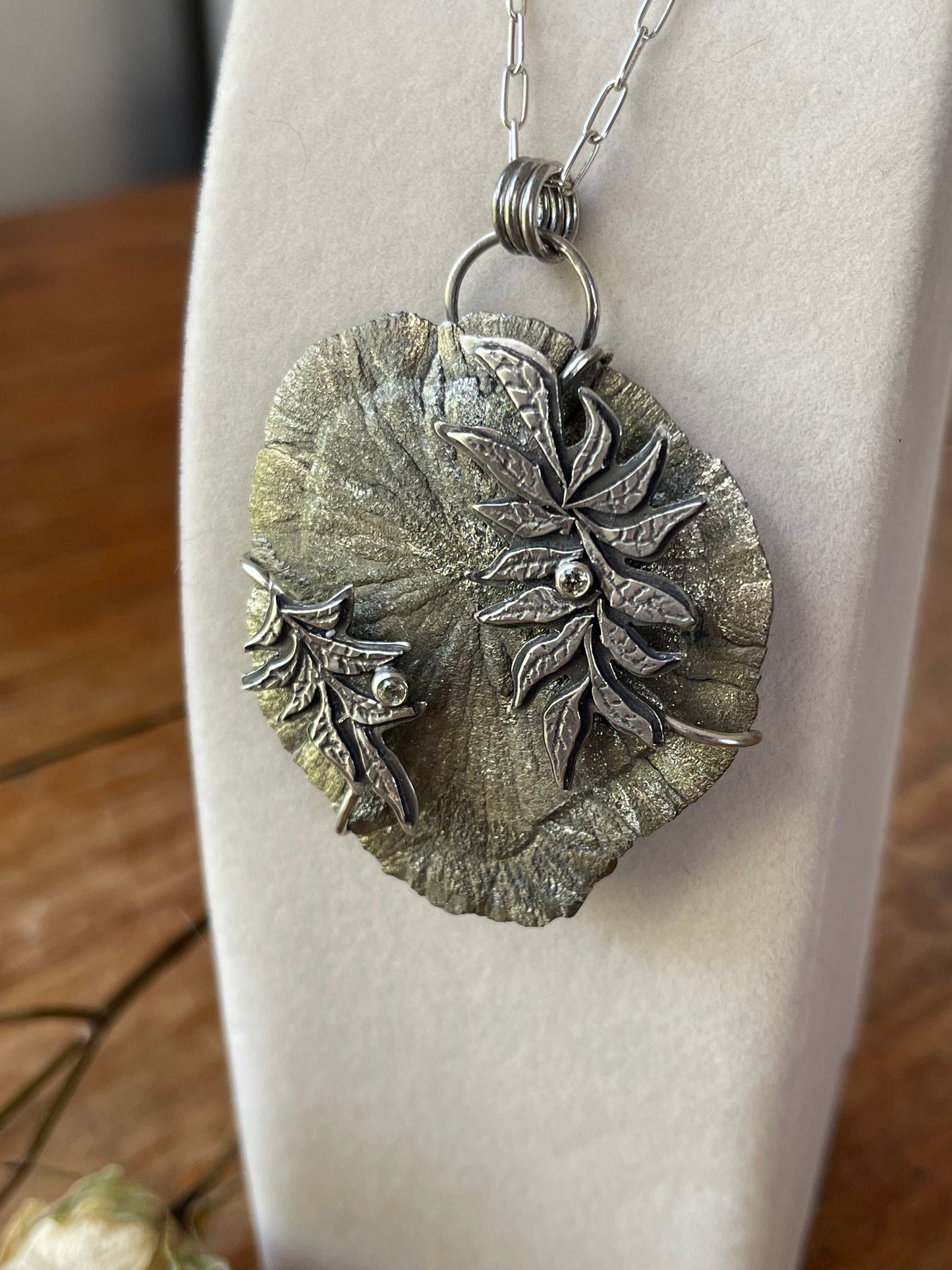 *Sunrays Through the Trees • Pyrite Sun & Green Sapphire Statement Necklace
