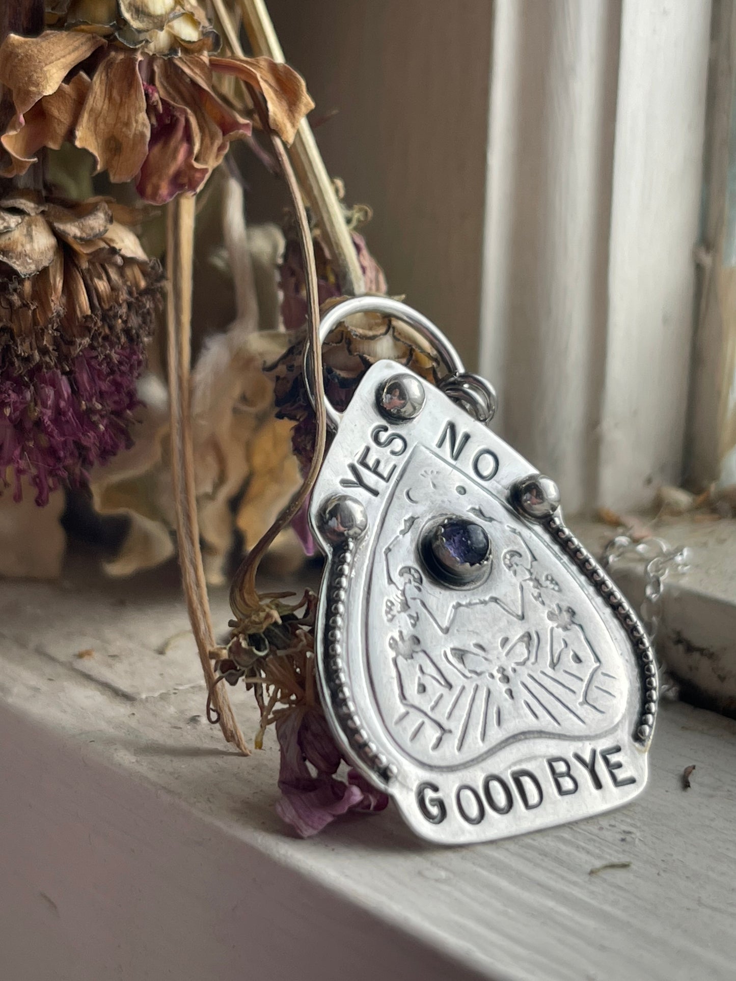 Iolite Ouija Planchette Statement Necklace