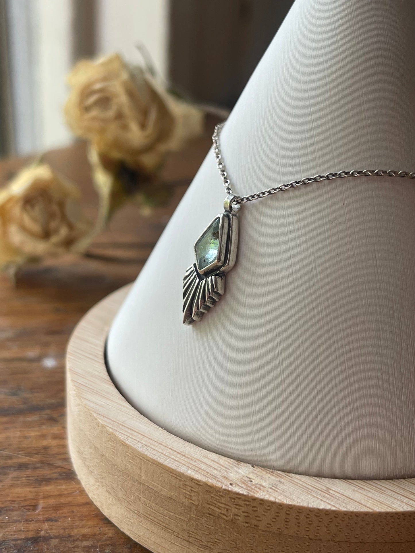 *Iðunn • Aquamarine Pendant Necklace • Fine Silver