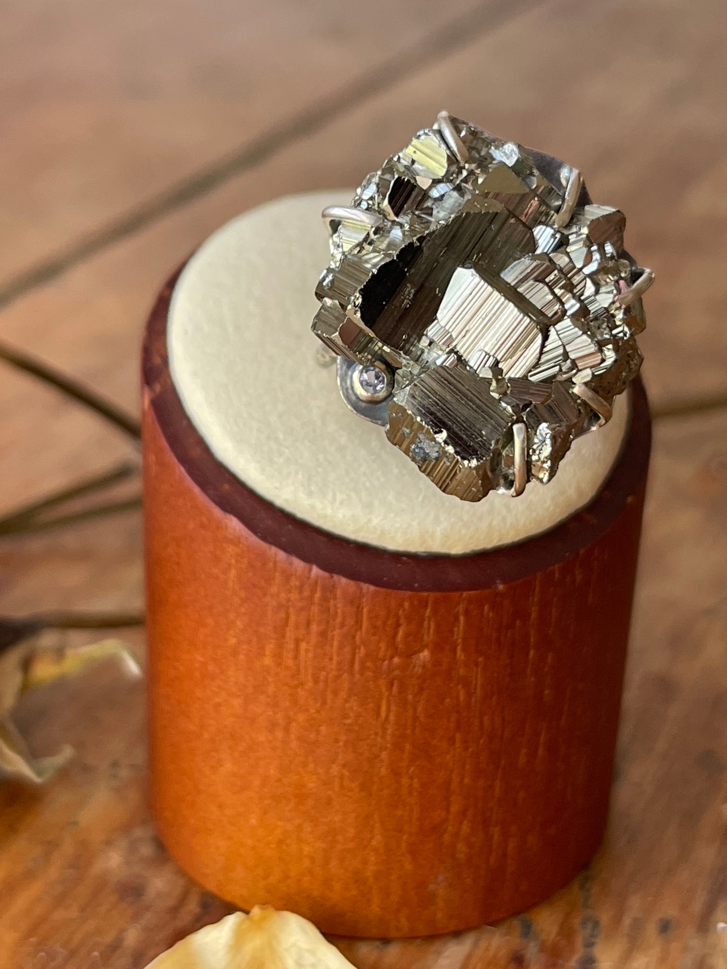 *Celtic Cliffs • Pyrite & Tanzanite Statement Ring • Size 6.5 Sterling Silver