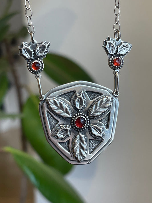 Holly Shield Mandala Statement Necklace