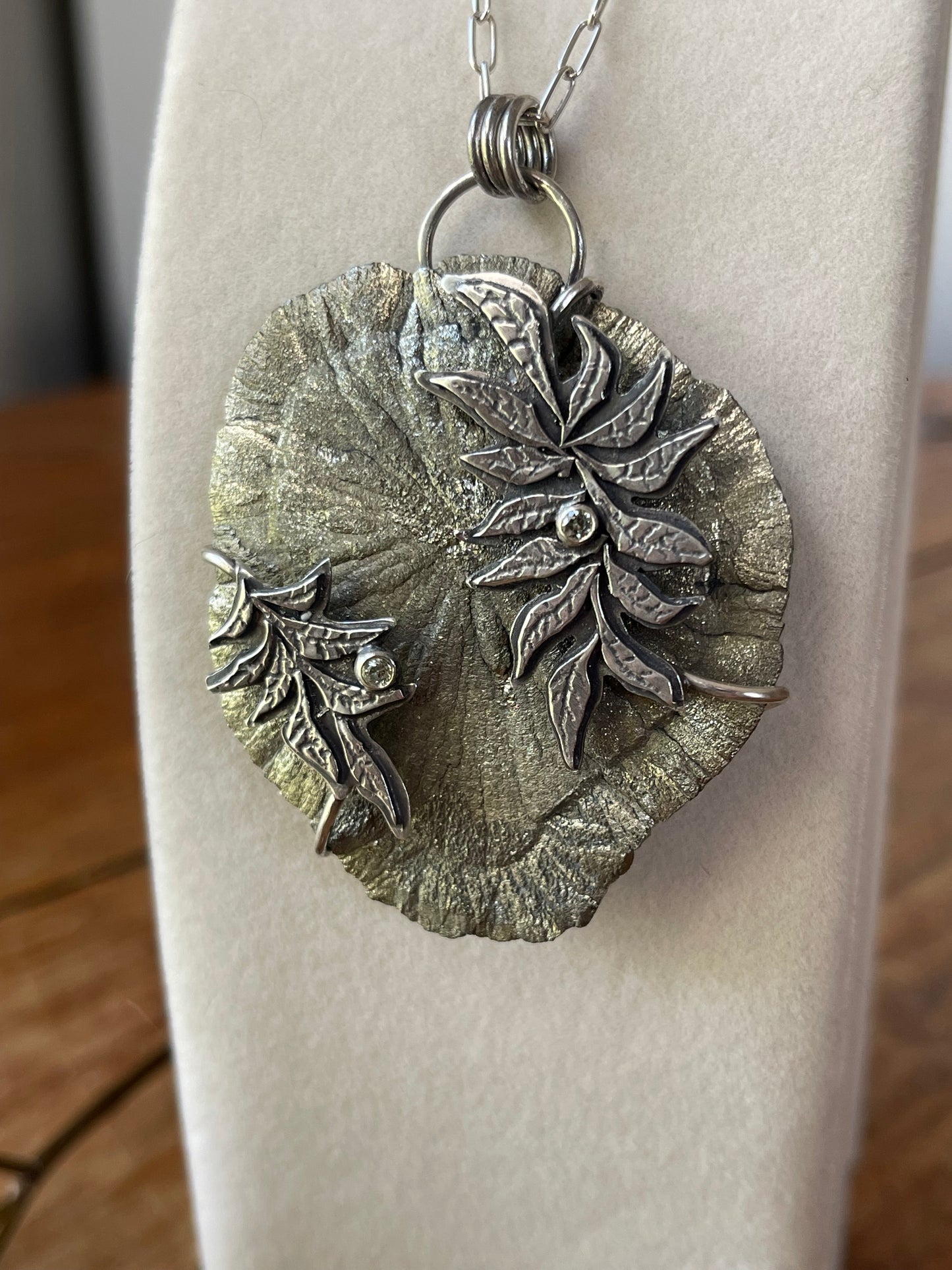 *Sunrays Through the Trees • Pyrite Sun & Green Sapphire Statement Necklace