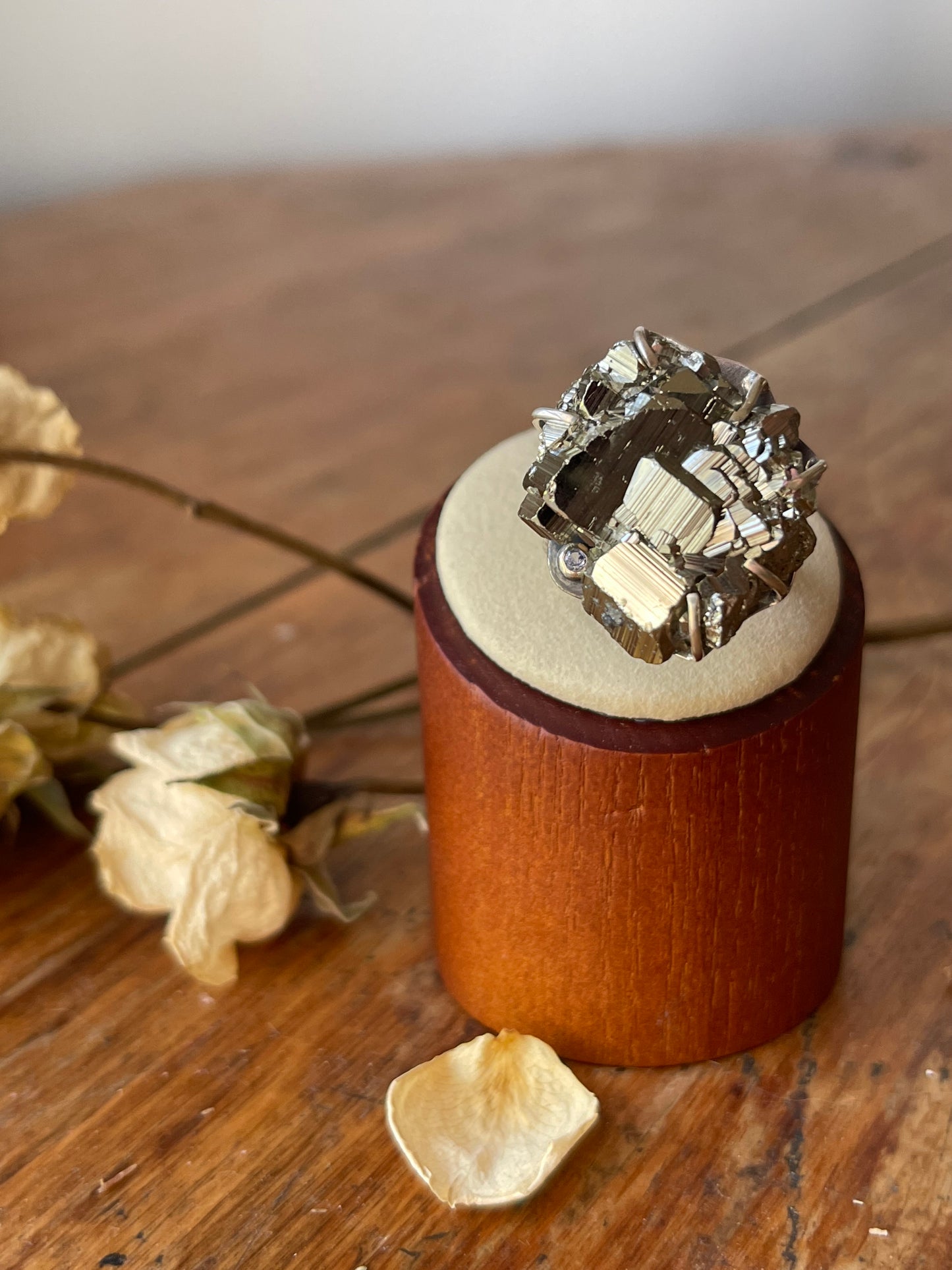 *Celtic Cliffs • Pyrite & Tanzanite Statement Ring • Size 6.5 Sterling Silver
