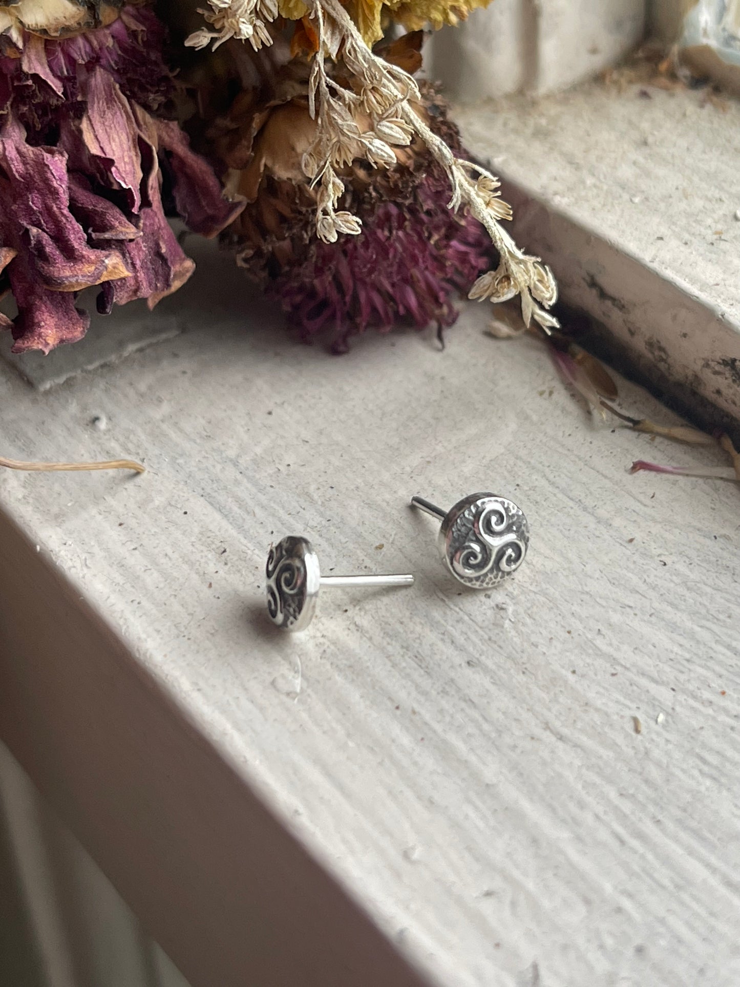 Celtic Knot Recycled Silver Stud Earrings