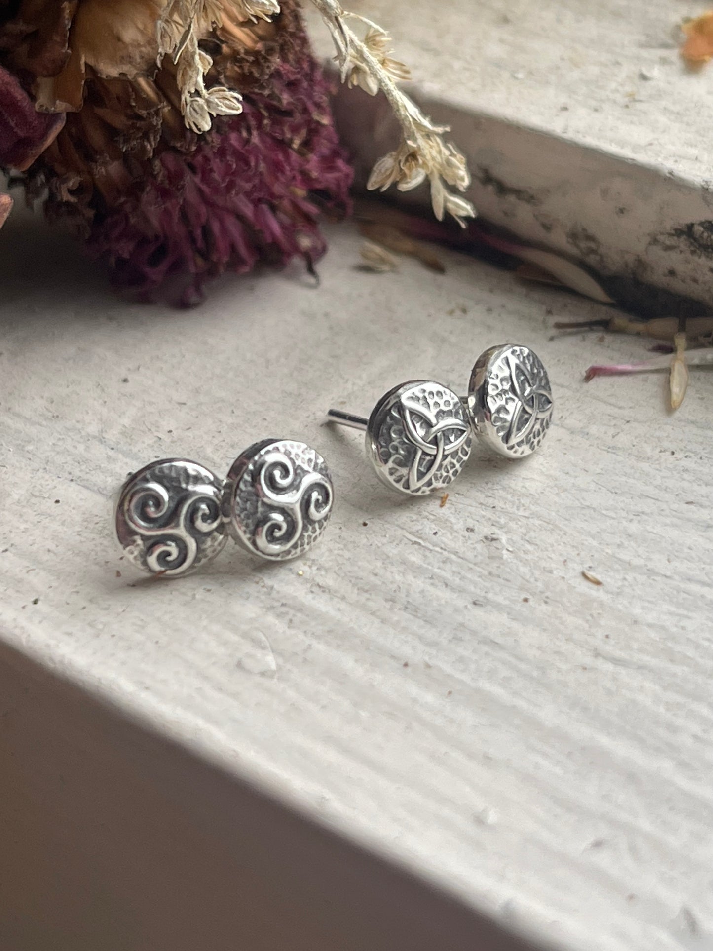 Celtic Knot Recycled Silver Stud Earrings