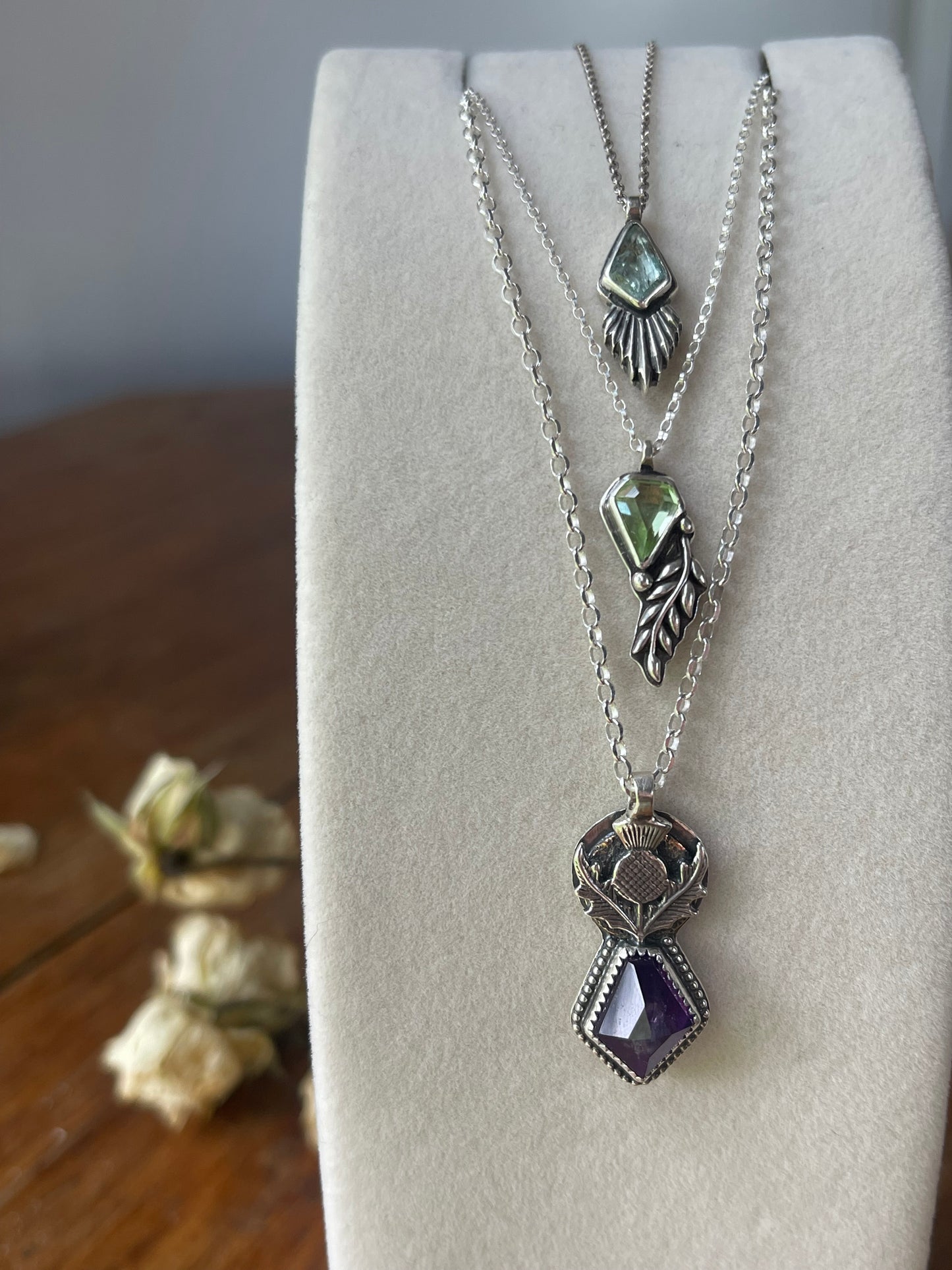 *Peridot Path • Precious Gemstone Nature Inspired Pendant Necklace