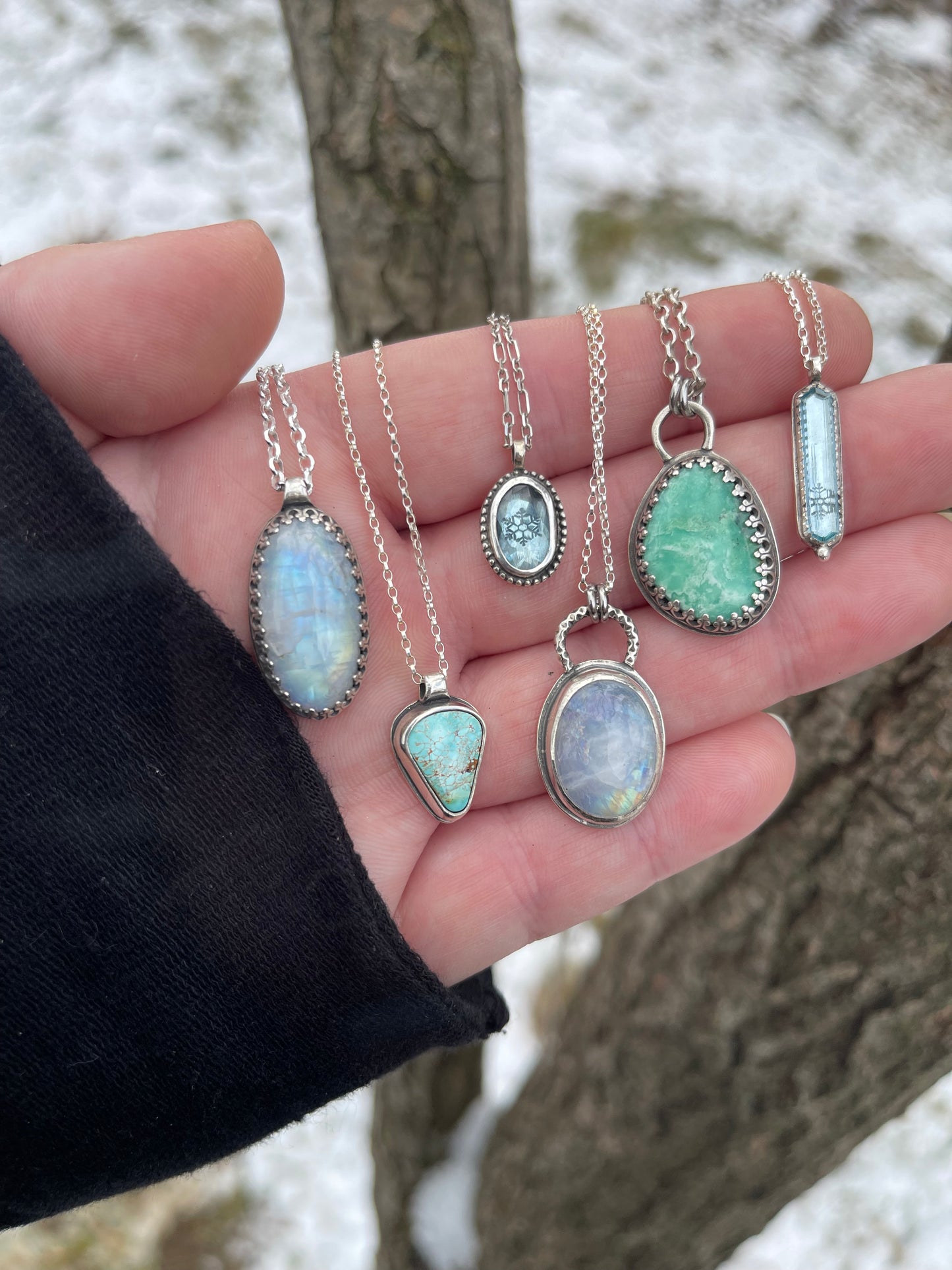 *Evergreen Freeze • Sterling Silver Variscite Pendant Necklace