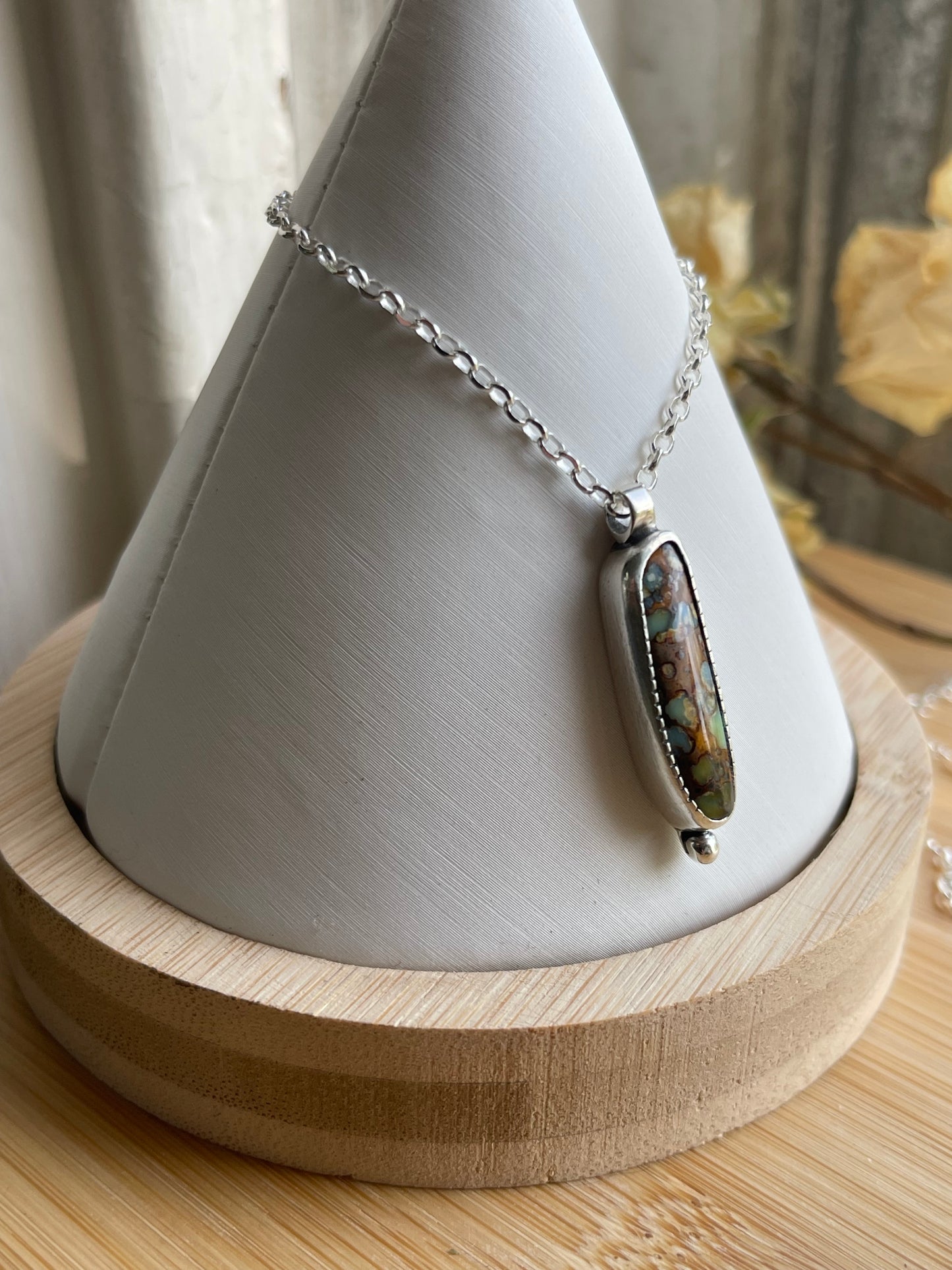 *Earth Spots • Seven Dwarfs Turquoise Pendant Necklace • Sterling Silver