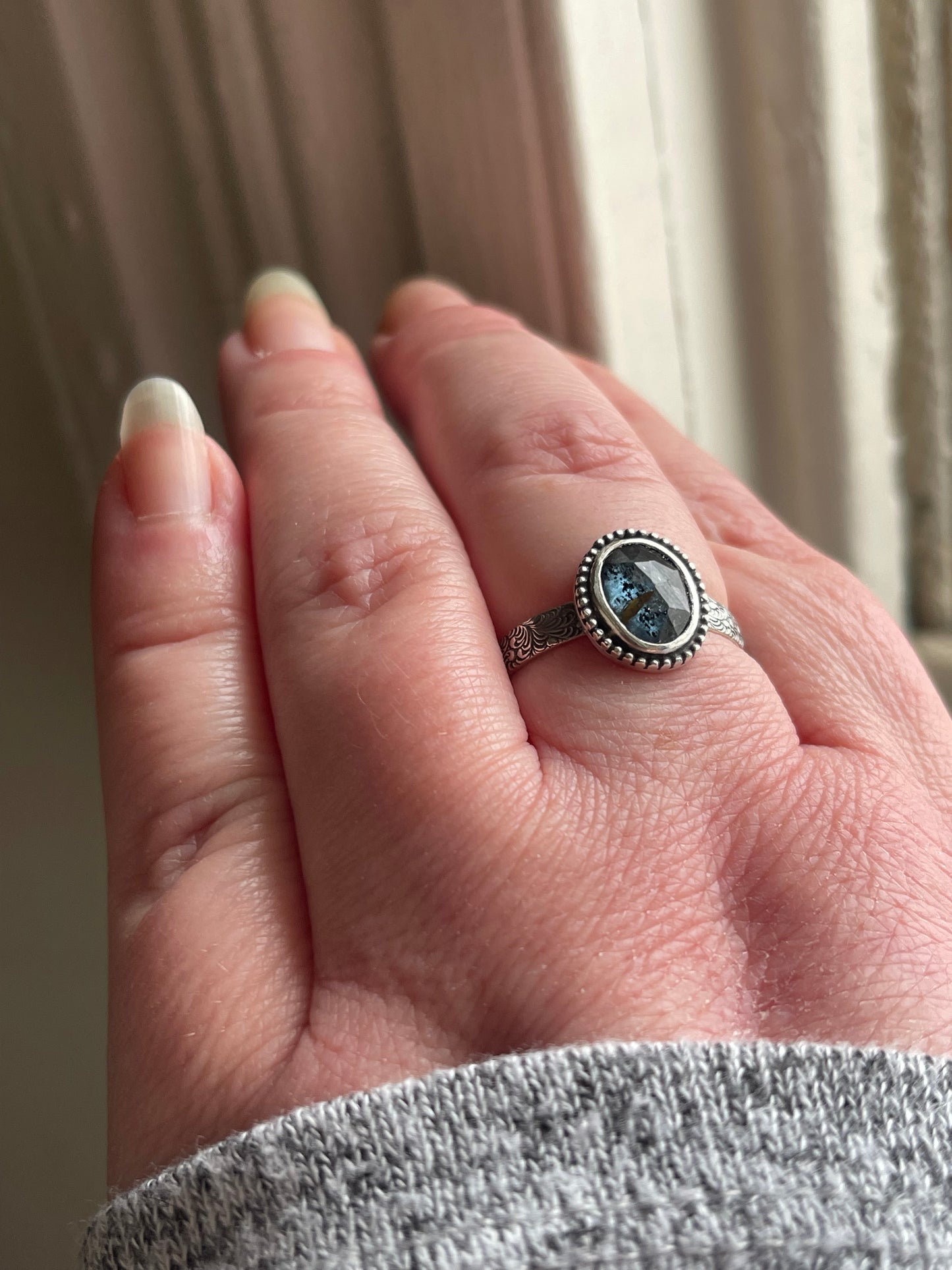 Blue Nebula Teal Kyanite Rings