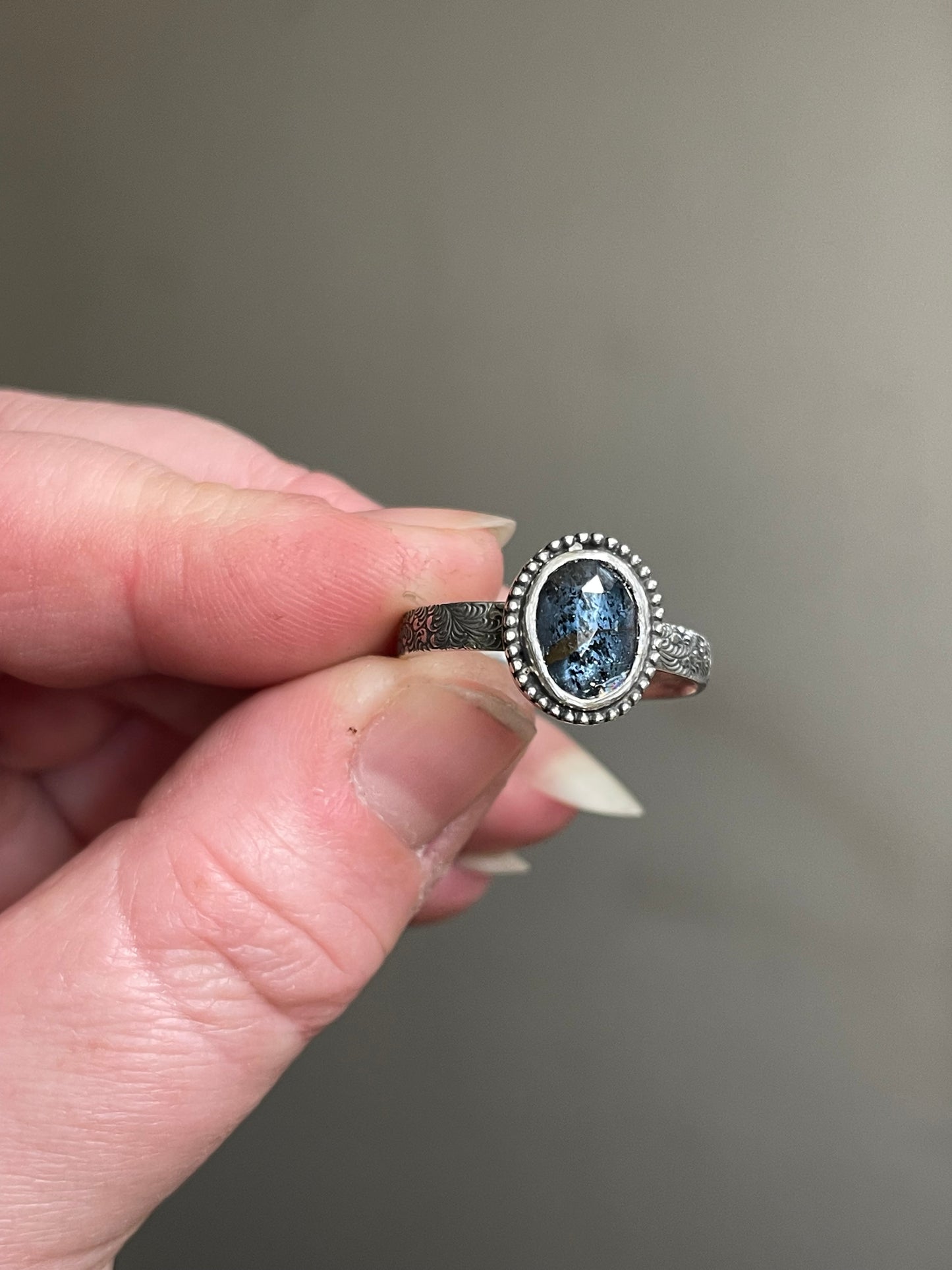 Blue Nebula Teal Kyanite Rings