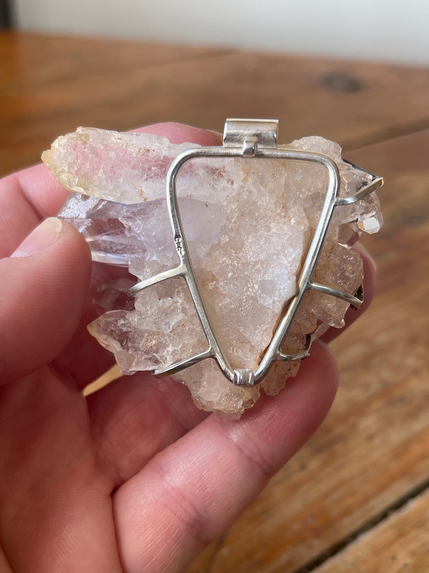 Crystalline Knowledge • Sterling Silver Quartz Crystal Cluster Pendant Brooch Combo Jewel