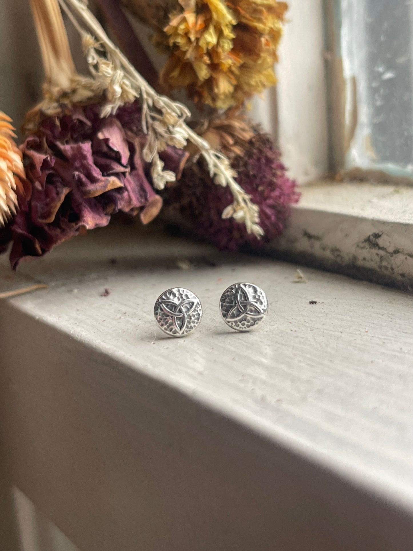 Celtic Knot Recycled Silver Stud Earrings