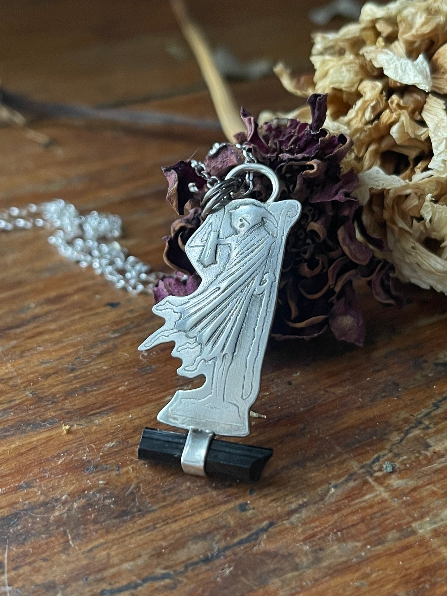 Grounded • Black Tourmaline Crystal Reaper Necklace