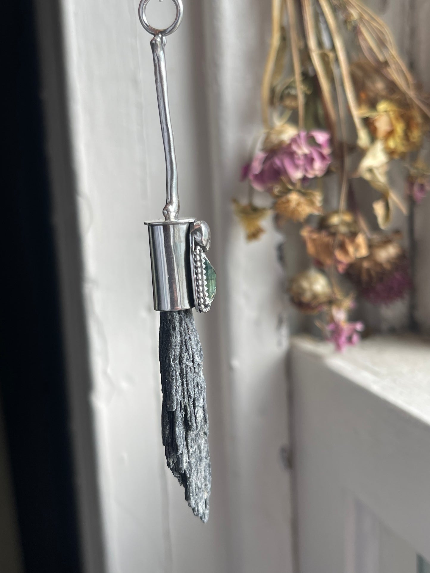 Bone Witch Sapphire Crystal Broom