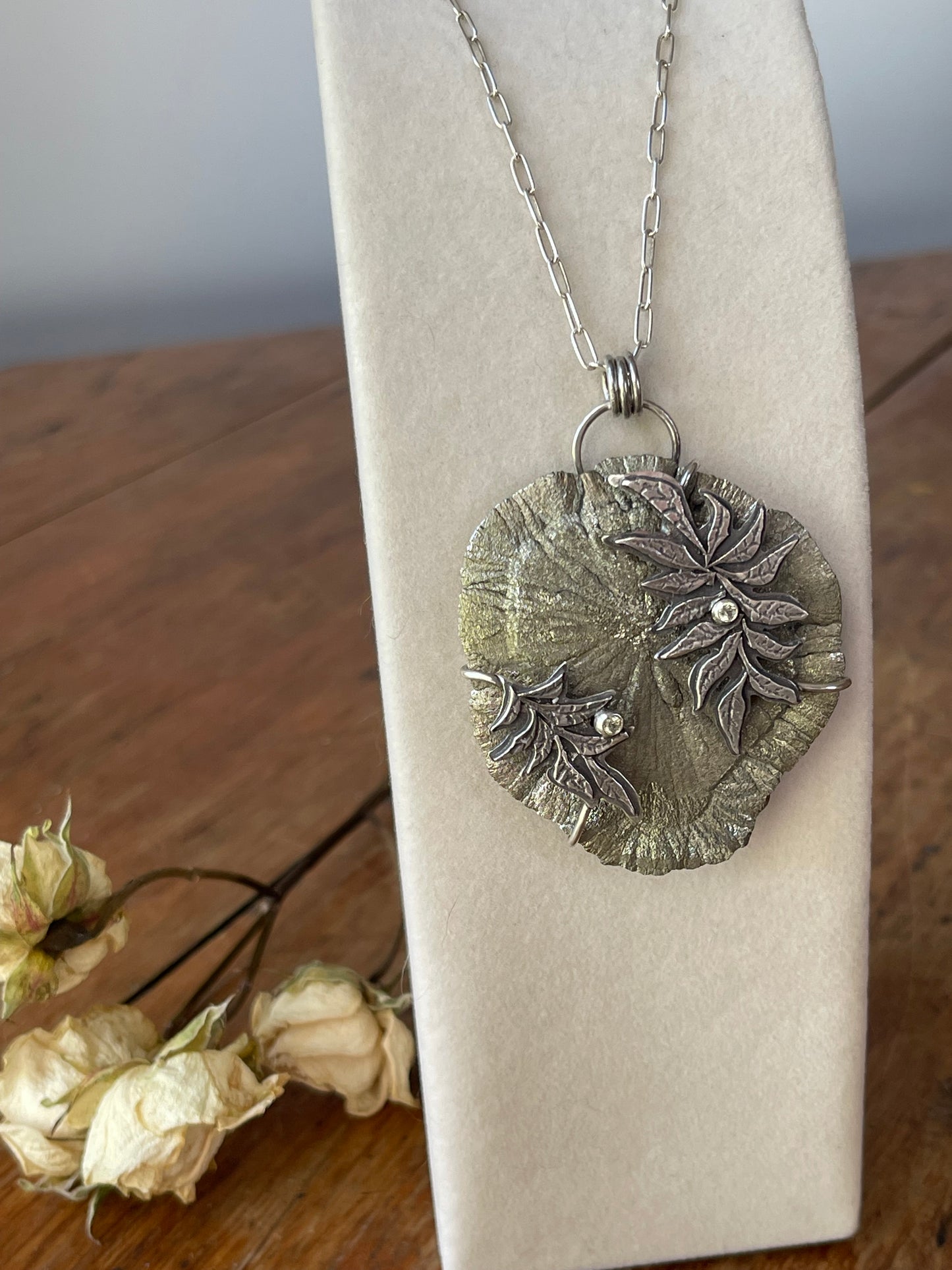 *Sunrays Through the Trees • Pyrite Sun & Green Sapphire Statement Necklace