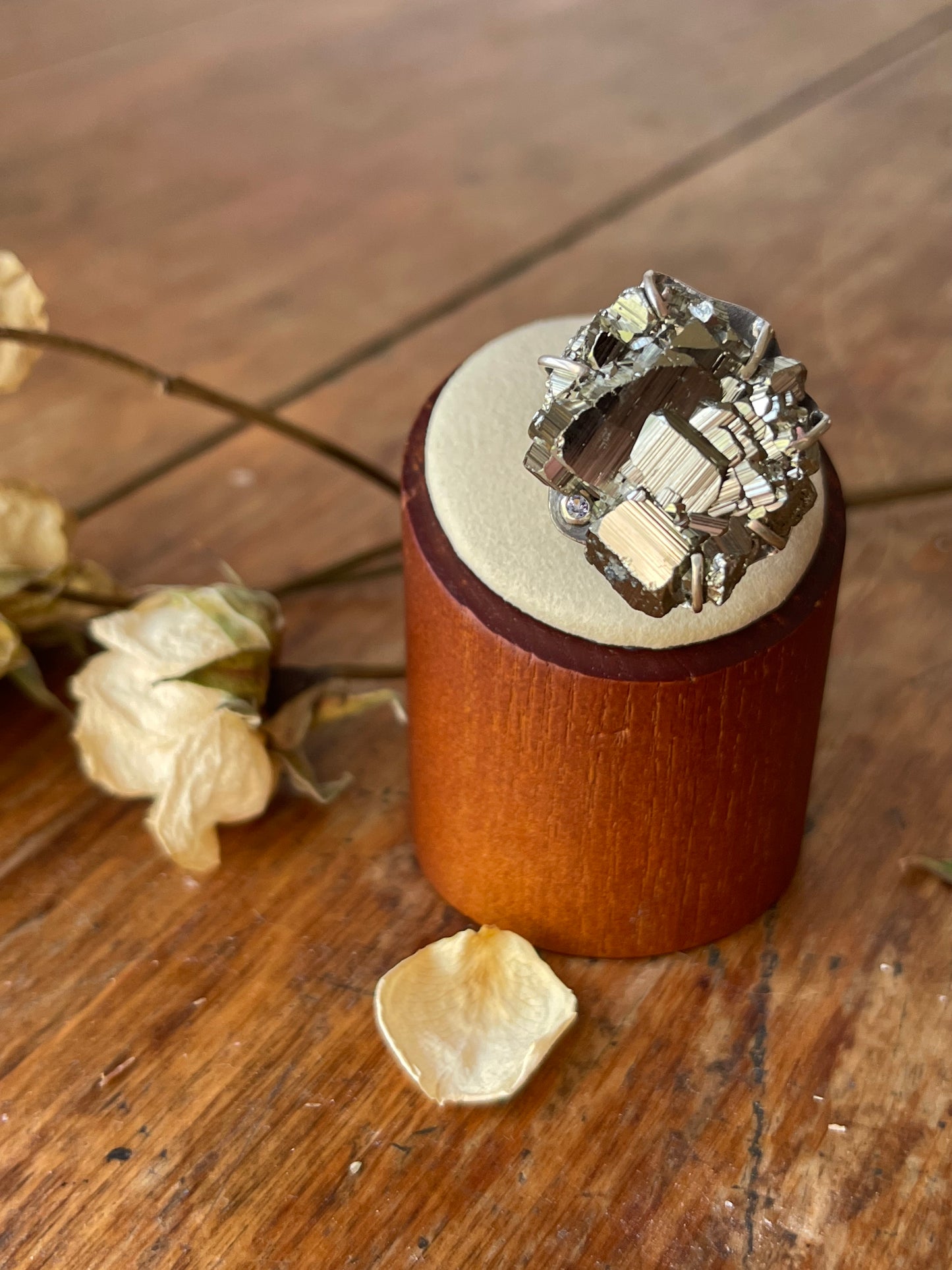 *Celtic Cliffs • Pyrite & Tanzanite Statement Ring • Size 6.5 Sterling Silver