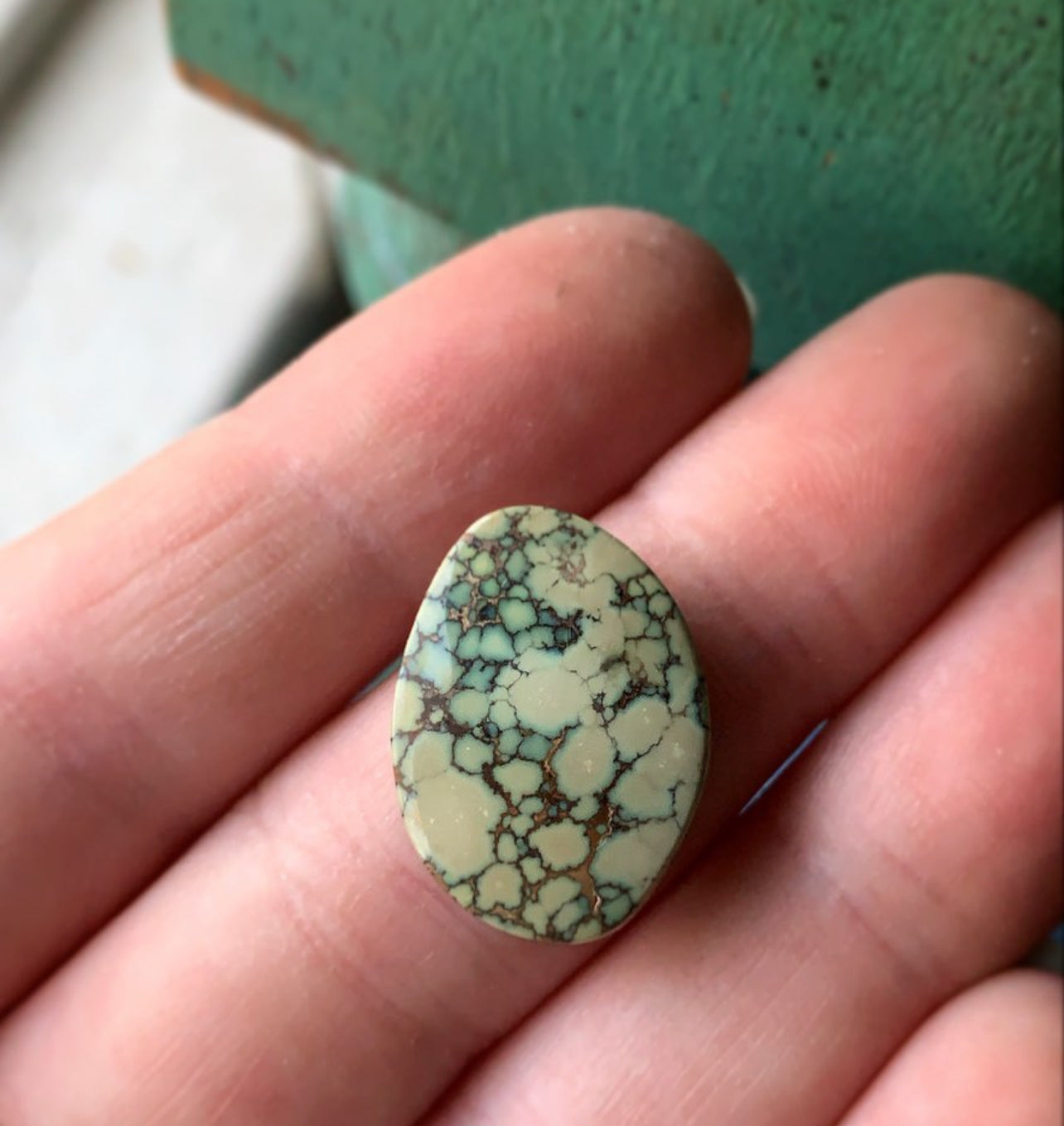 Moss & Moor • Green Damele Variscite Celtic Statement Ring • Size 7.5