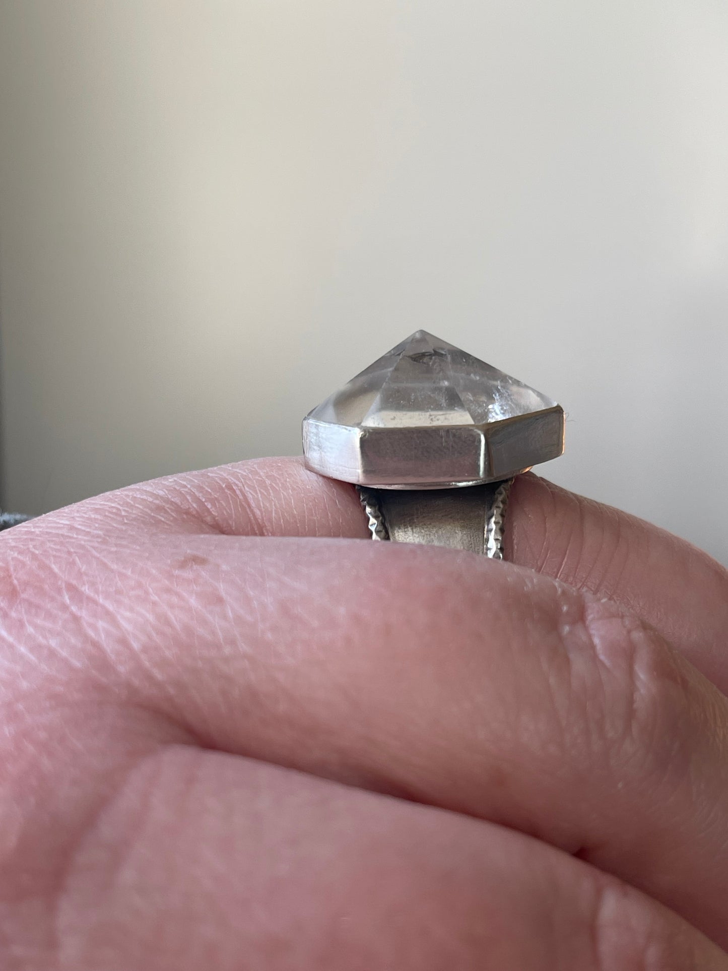 Emergence Crystal Statement Ring • Fine Silver with London Blue Topaz