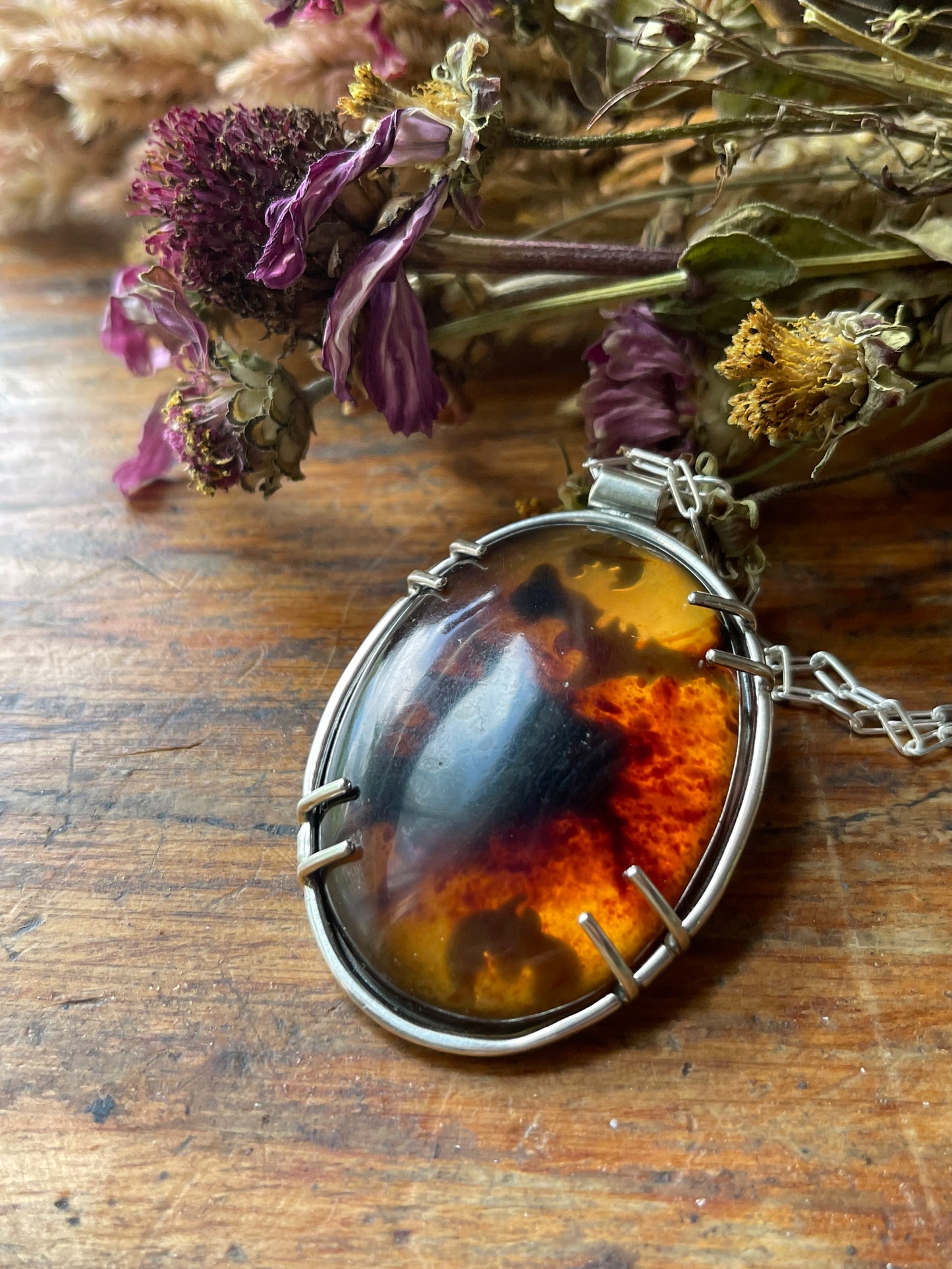Out of the Crypt: Epic Amber Statement Necklace