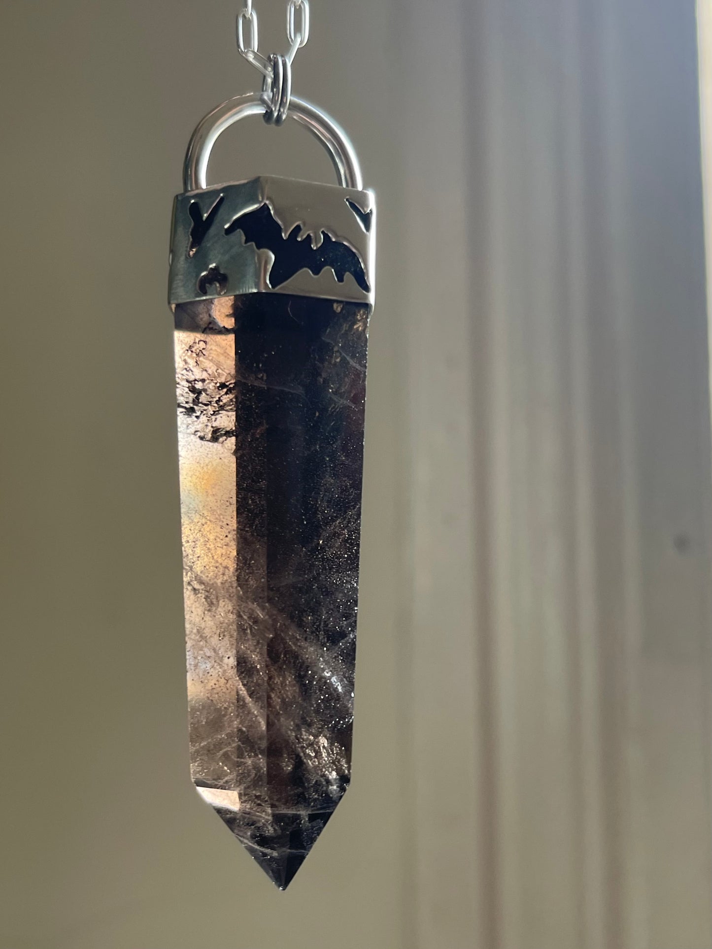 Creature of the Night: Smokey Quartz Crystal Pendant