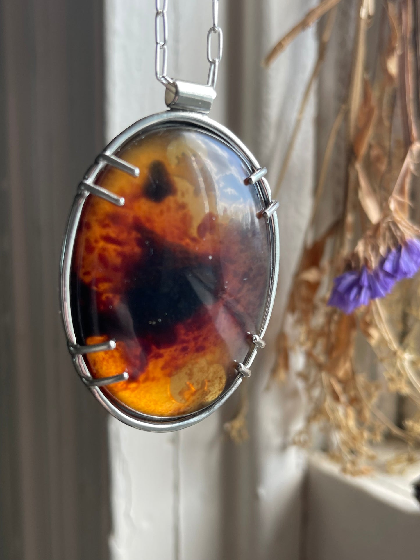 Out of the Crypt: Epic Amber Statement Necklace
