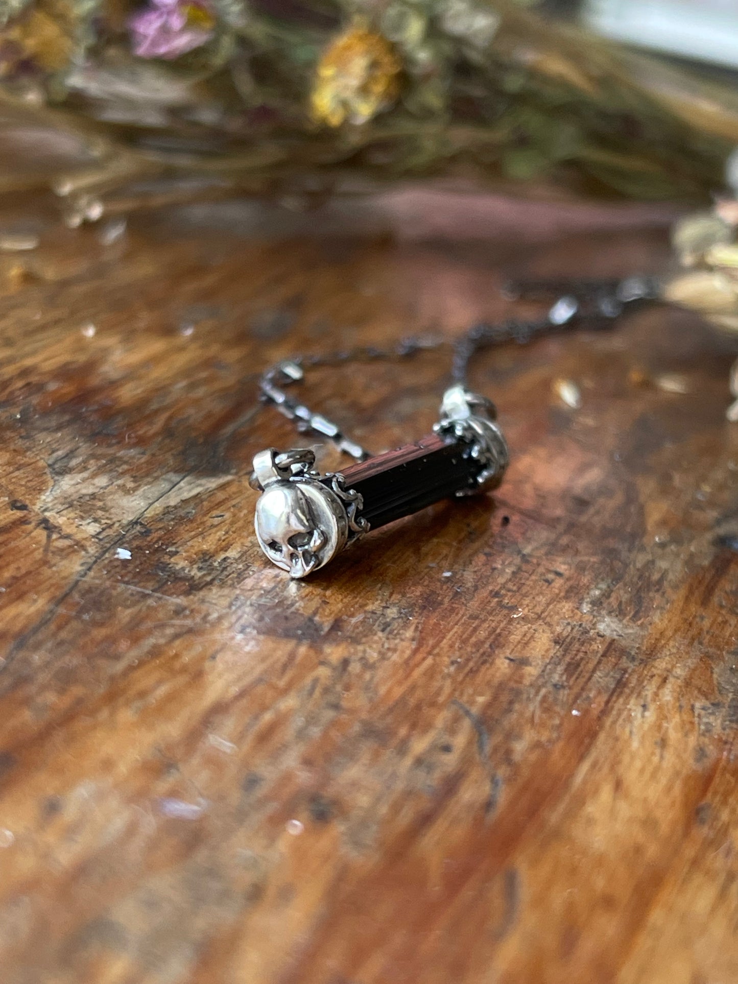 Black Tourmaline Bar Necklaces
