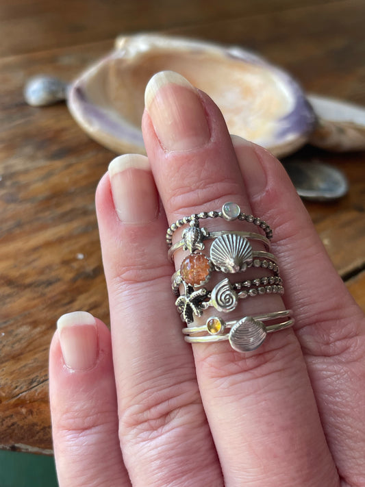 Calypso Sea Sterling Silver Stacker Rings • MADE TO ORDER
