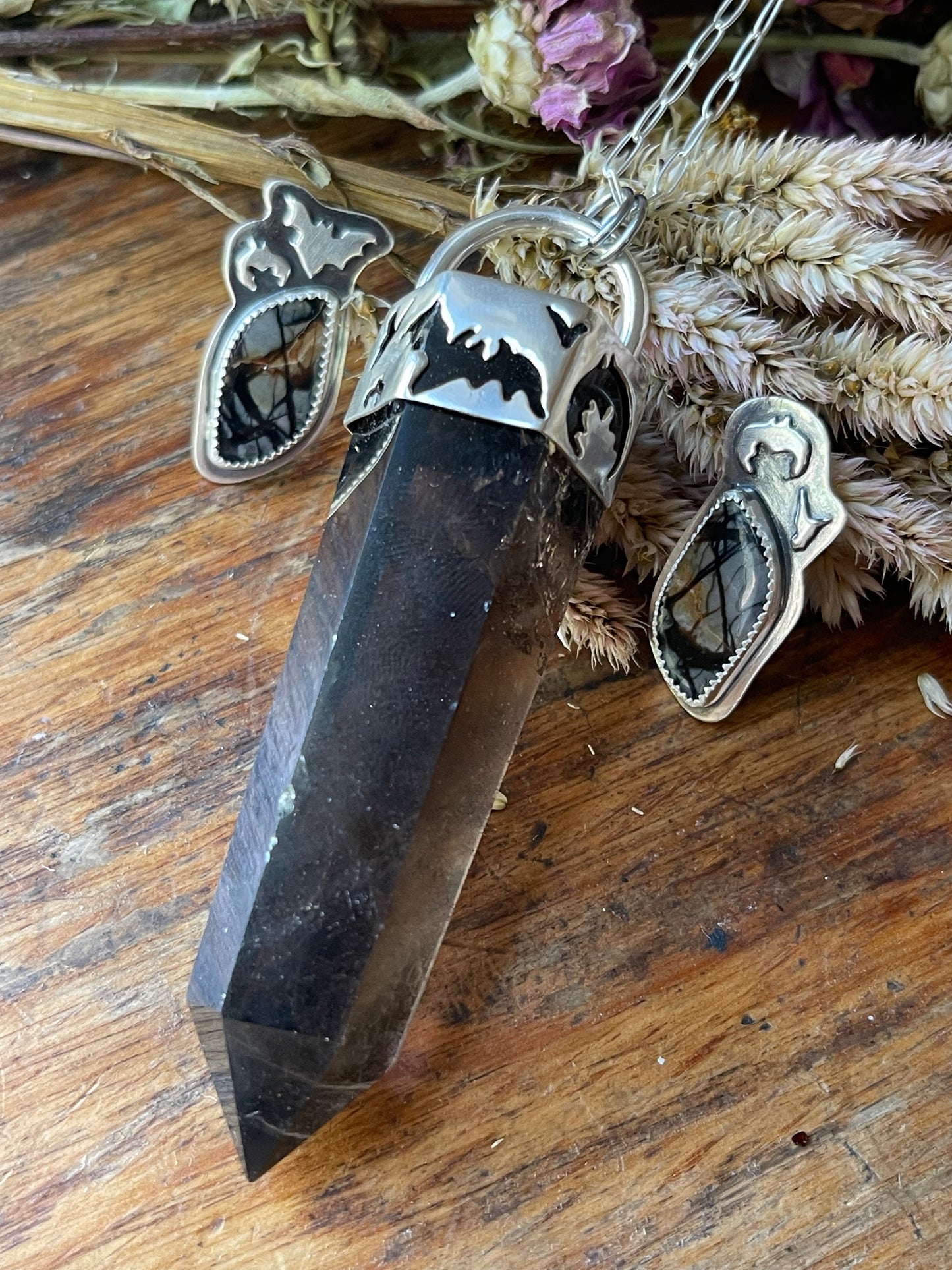 Creature of the Night: Smokey Quartz Crystal Pendant