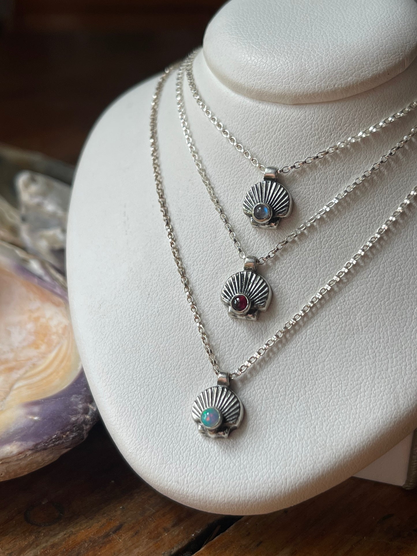 Ariel’s Charm • Silver Scallop Shell Charm Necklace