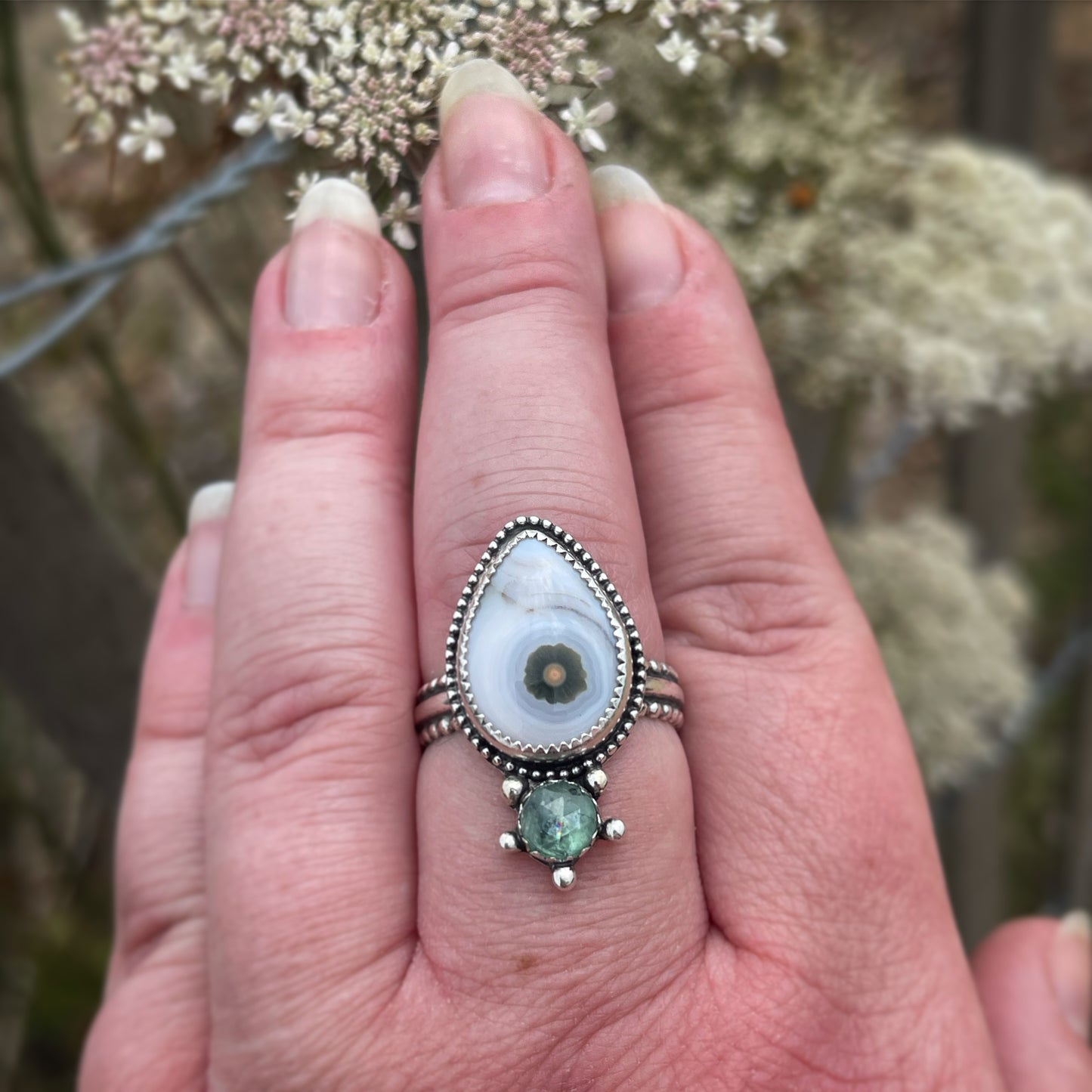 Atlantic Green Goddess • Ocean Jasper • Green Kyanite Nautical Statement Ring