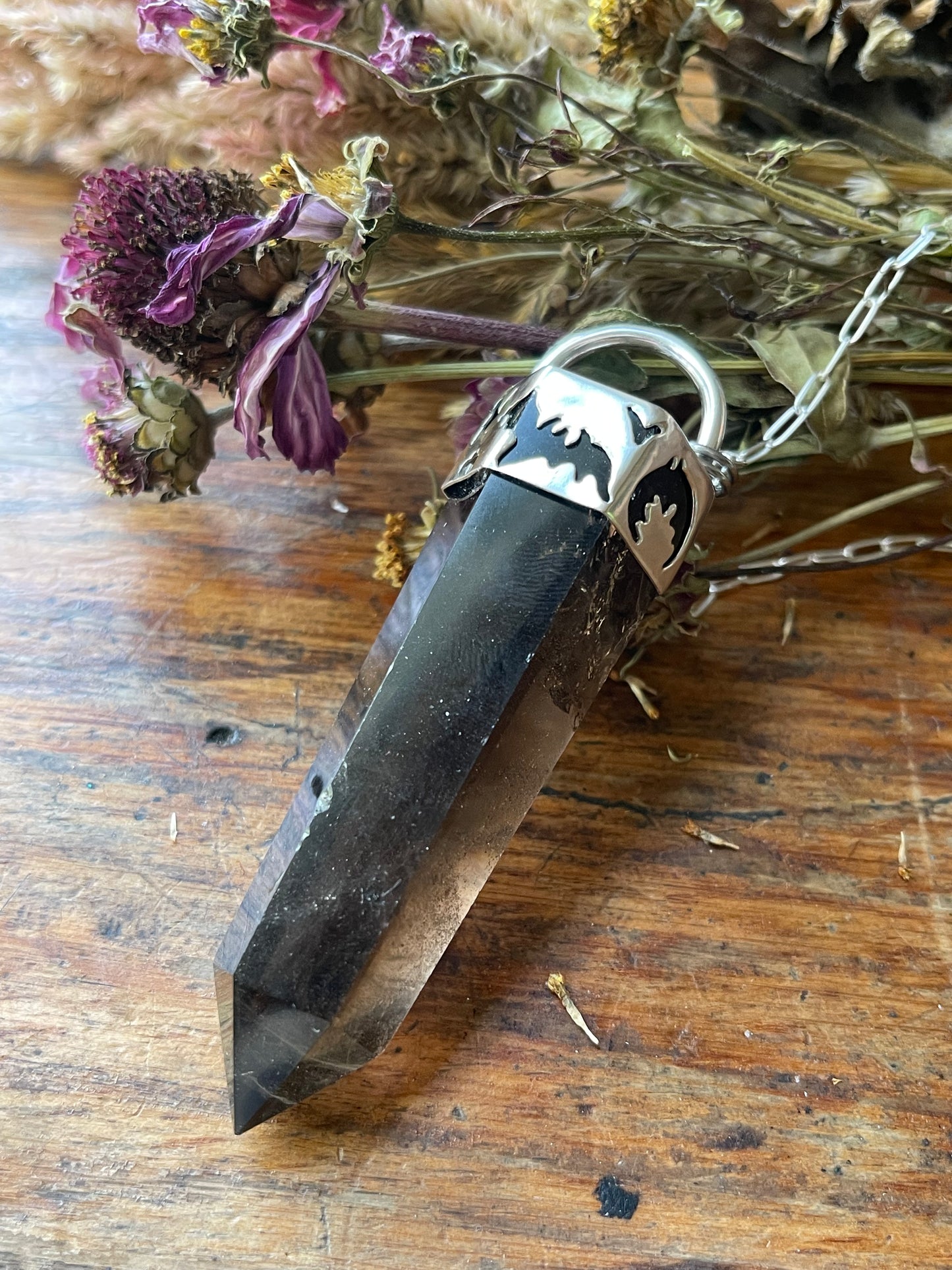 Creature of the Night: Smokey Quartz Crystal Pendant