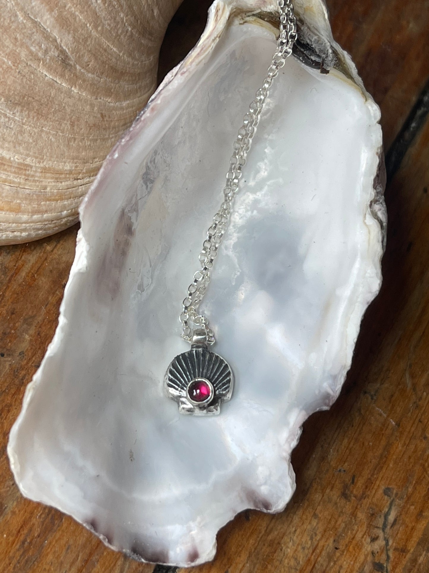 Ariel’s Charm • Silver Scallop Shell Charm Necklace