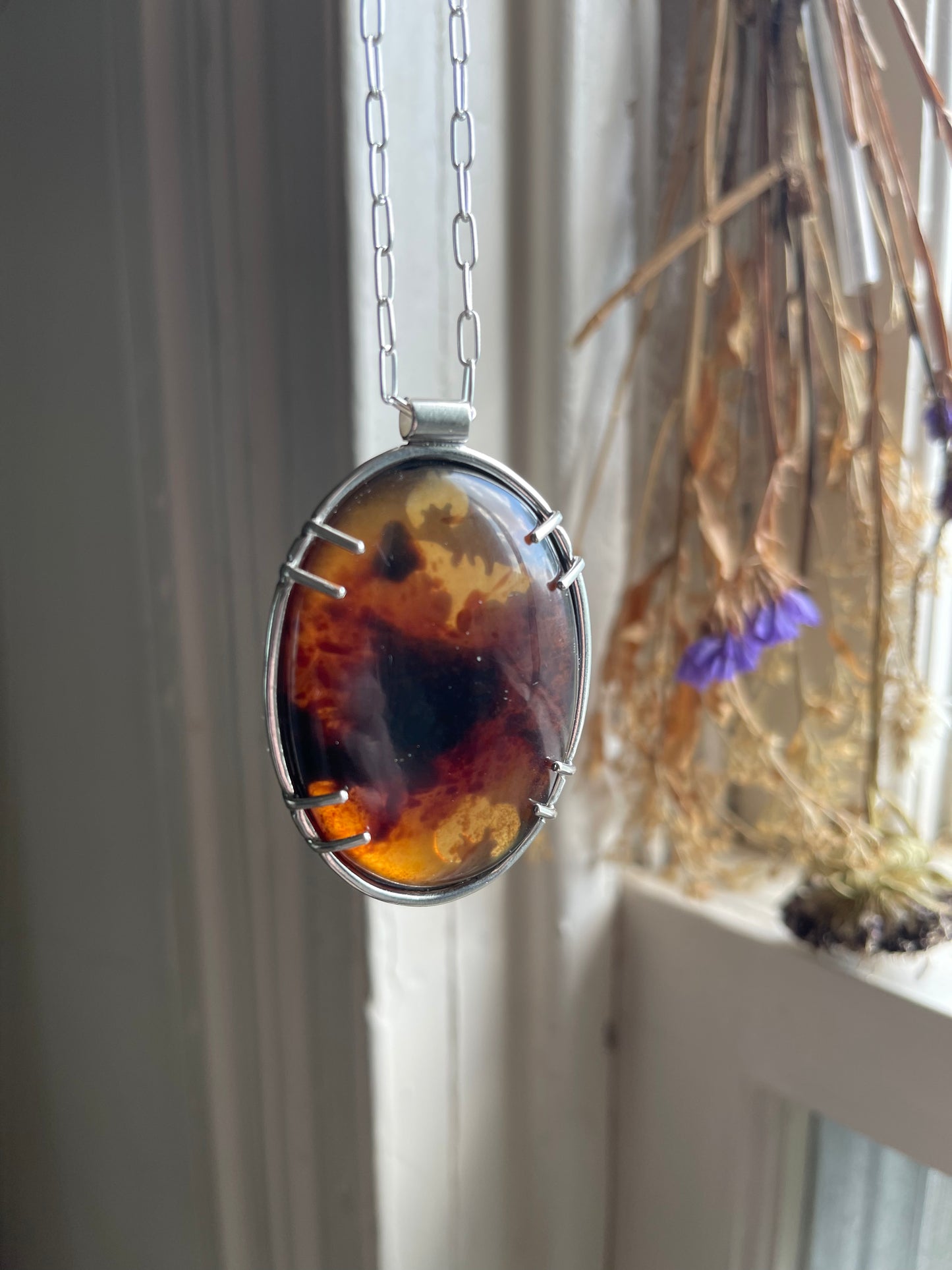 Out of the Crypt: Epic Amber Statement Necklace