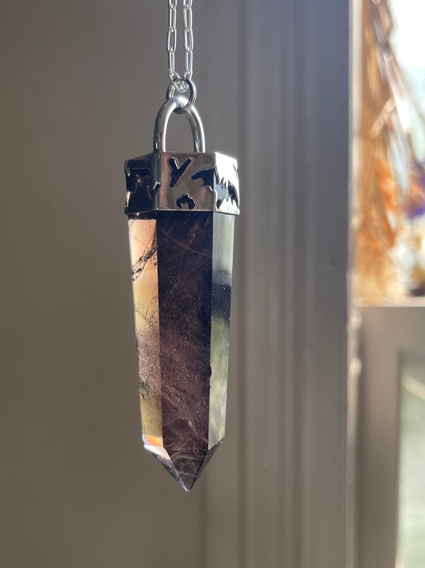 Creature of the Night: Smokey Quartz Crystal Pendant