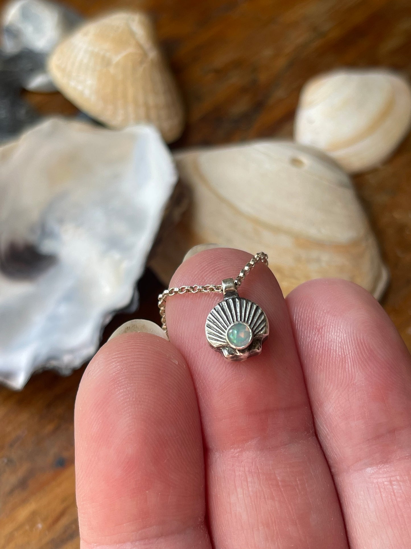 Ariel’s Charm • Silver Scallop Shell Charm Necklace