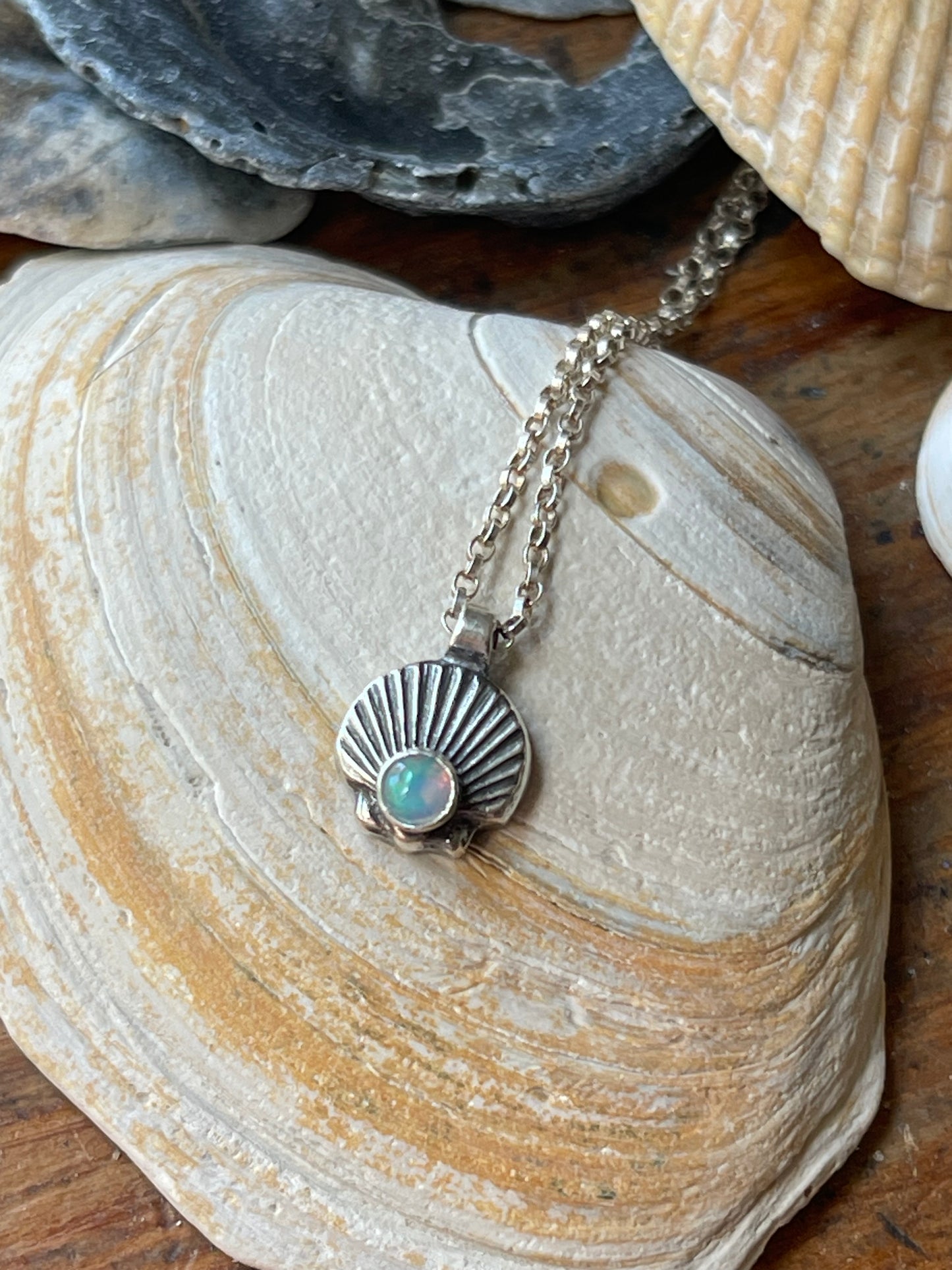 Ariel’s Charm • Silver Scallop Shell Charm Necklace