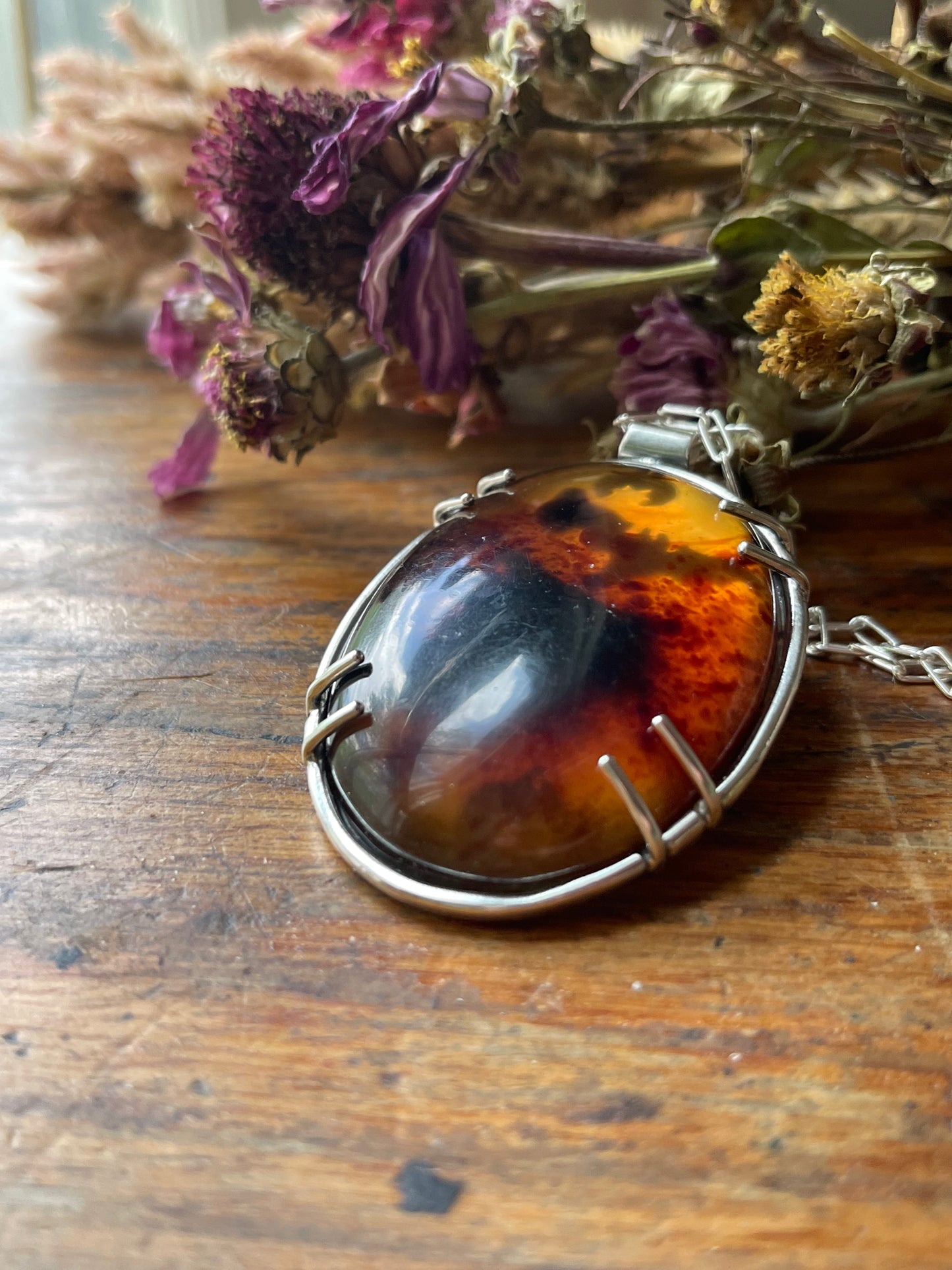 Out of the Crypt: Epic Amber Statement Necklace
