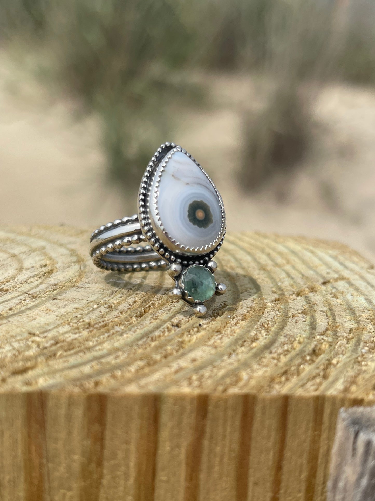 Atlantic Green Goddess • Ocean Jasper • Green Kyanite Nautical Statement Ring