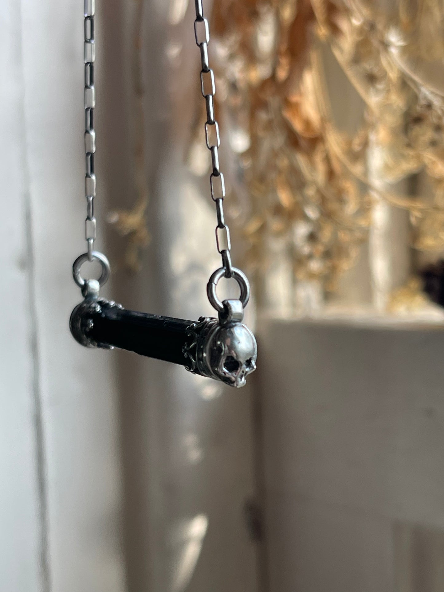 Black Tourmaline Bar Necklaces
