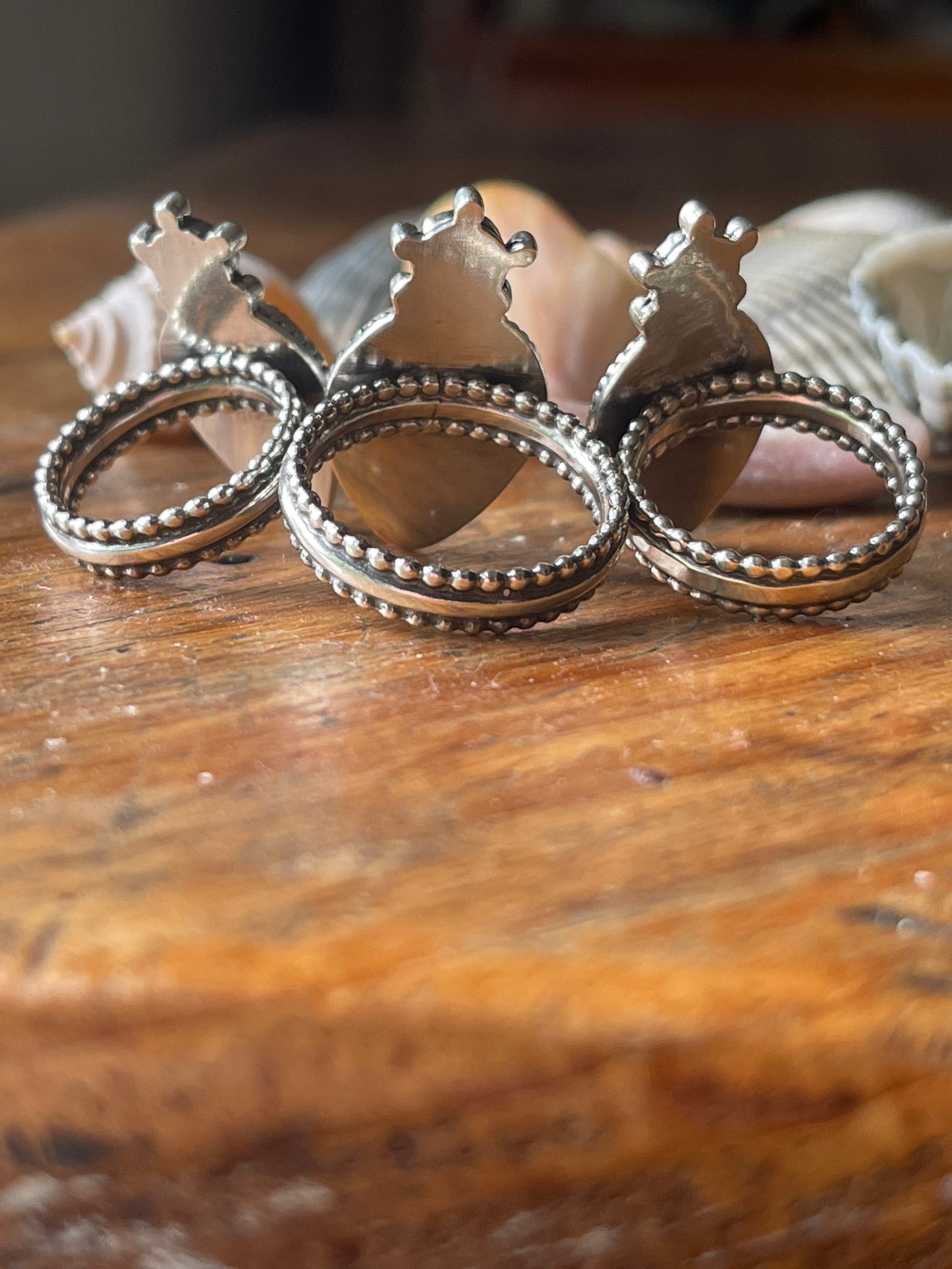 Peachy Kween Ocean Jasper • Rhodochrosite Nautical Statement Ring