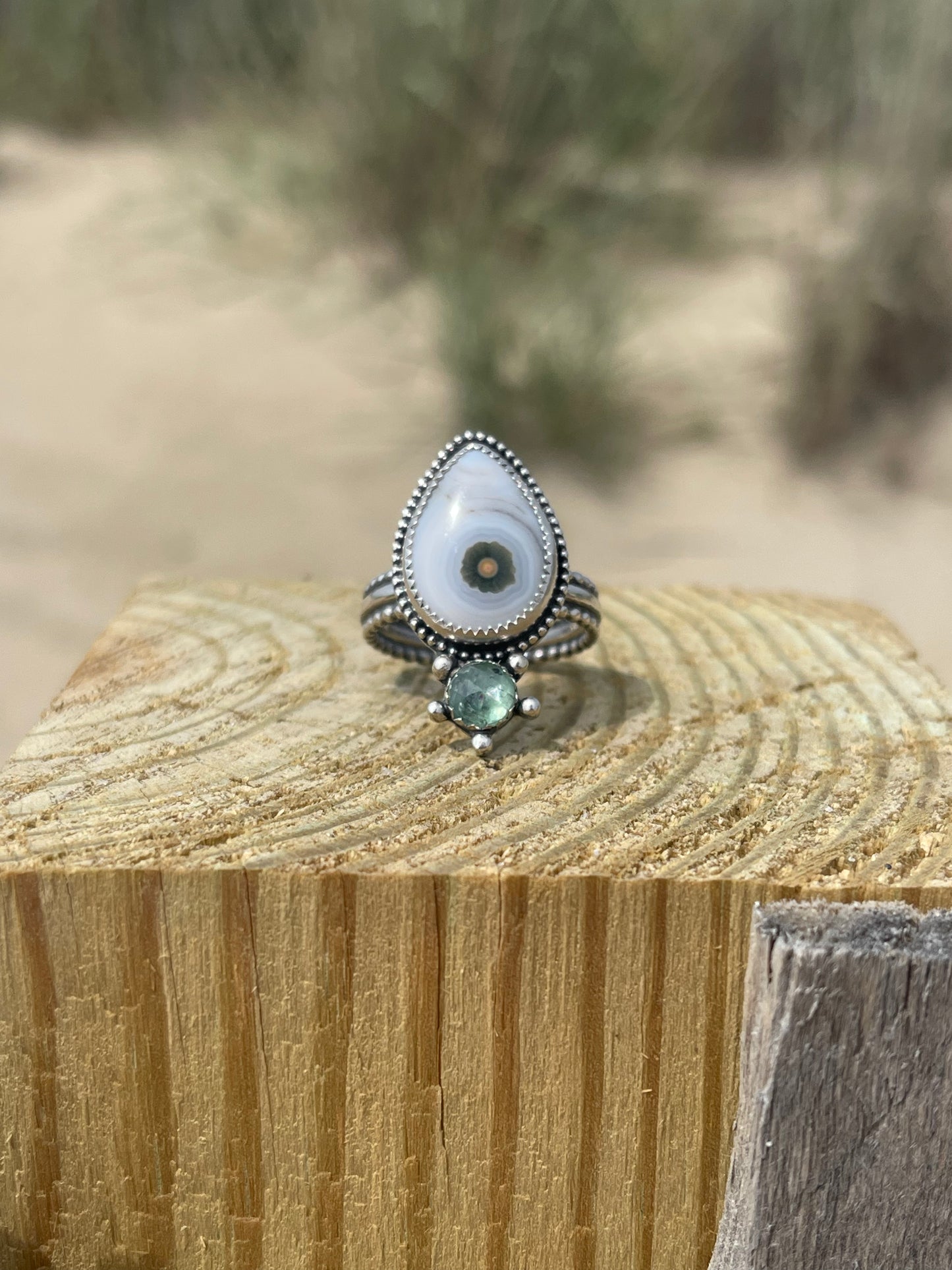 Atlantic Green Goddess • Ocean Jasper • Green Kyanite Nautical Statement Ring