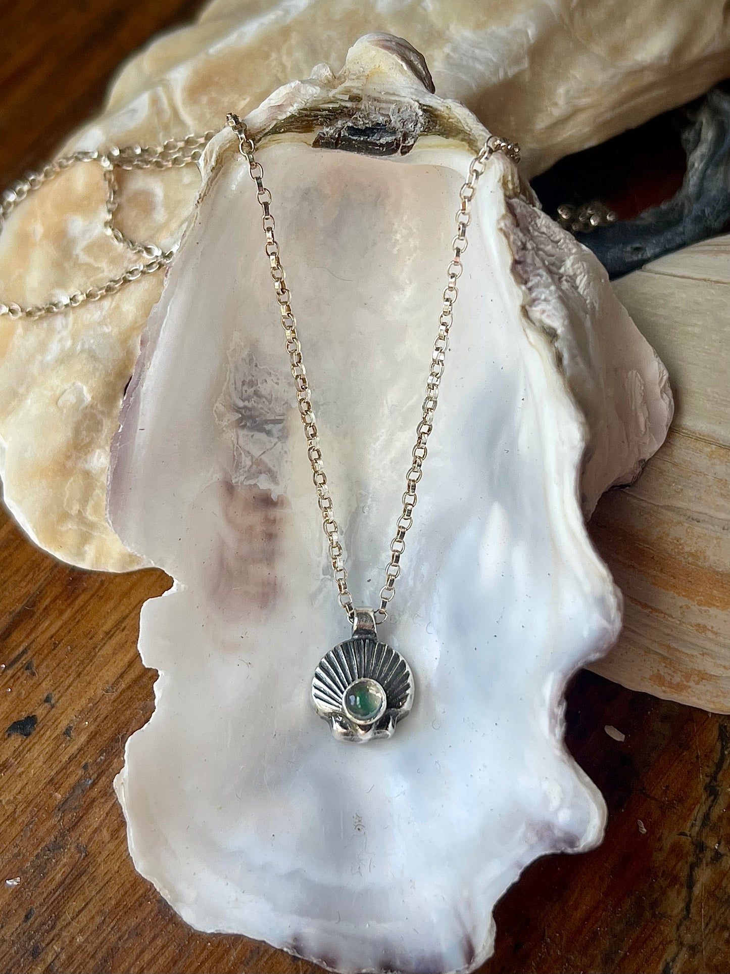 Ariel’s Charm • Silver Scallop Shell Charm Necklace