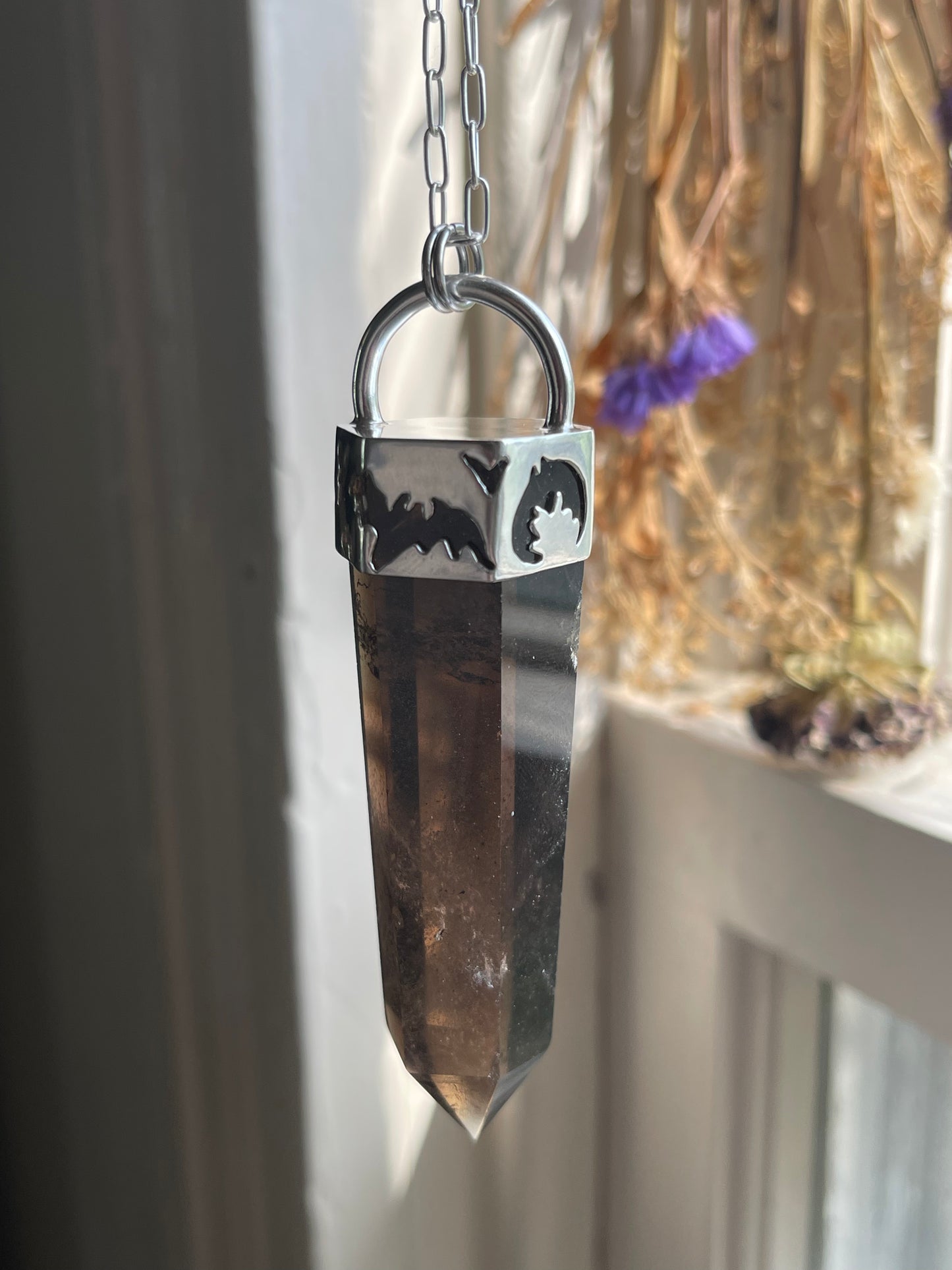 Creature of the Night: Smokey Quartz Crystal Pendant