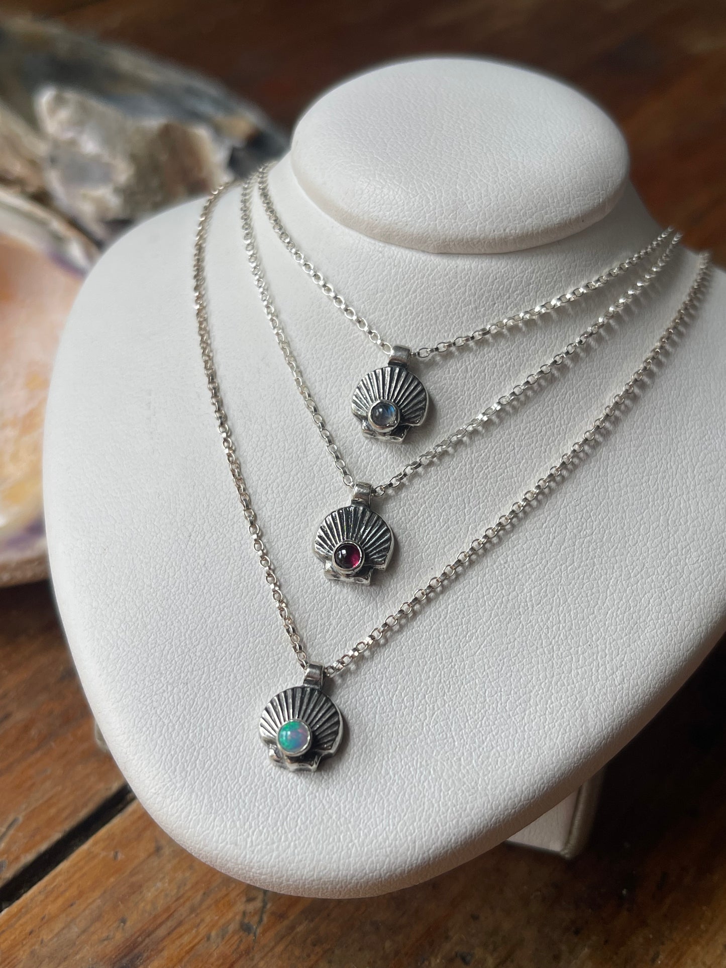 Ariel’s Charm • Silver Scallop Shell Charm Necklace