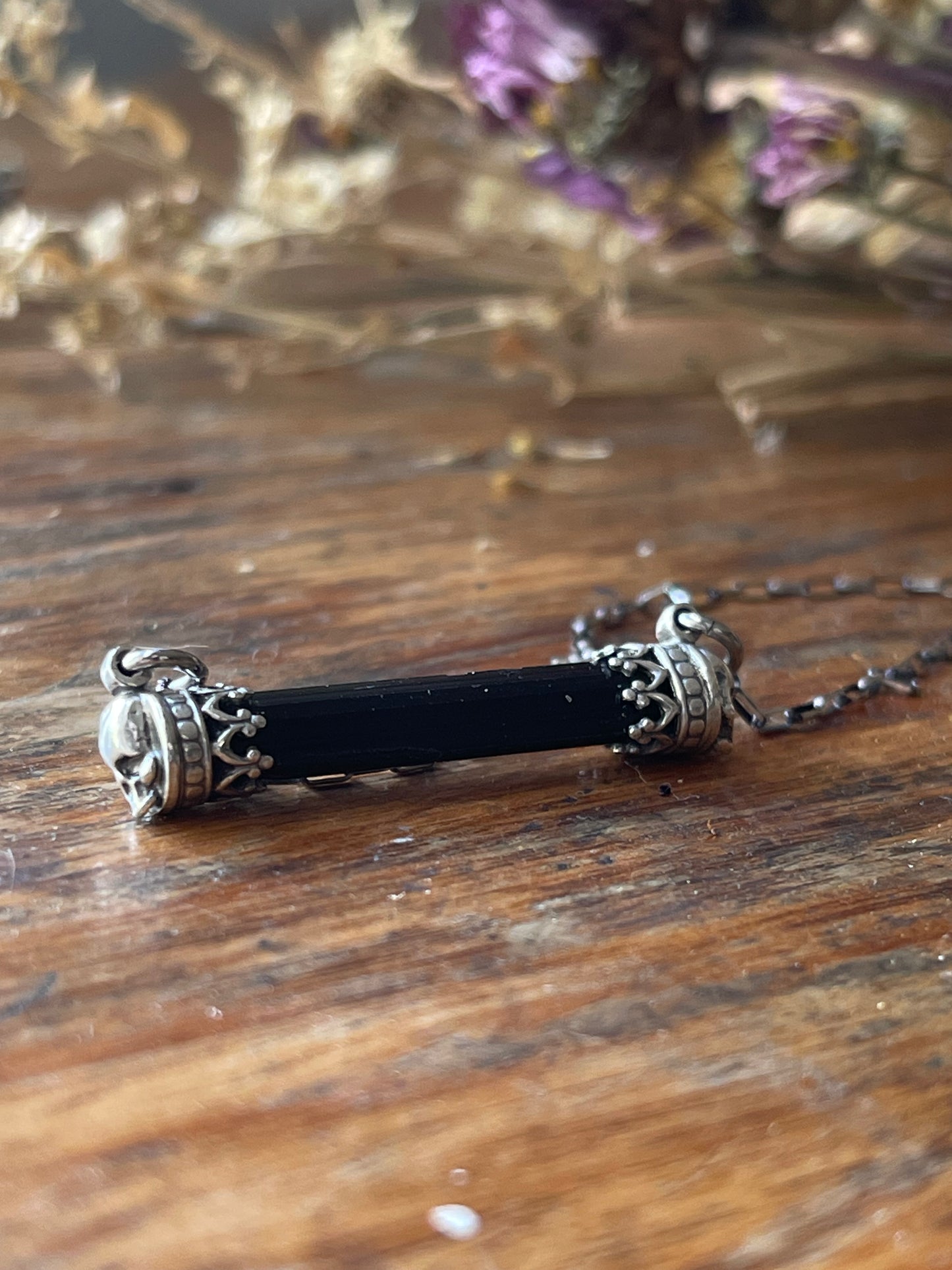Black Tourmaline Bar Necklaces