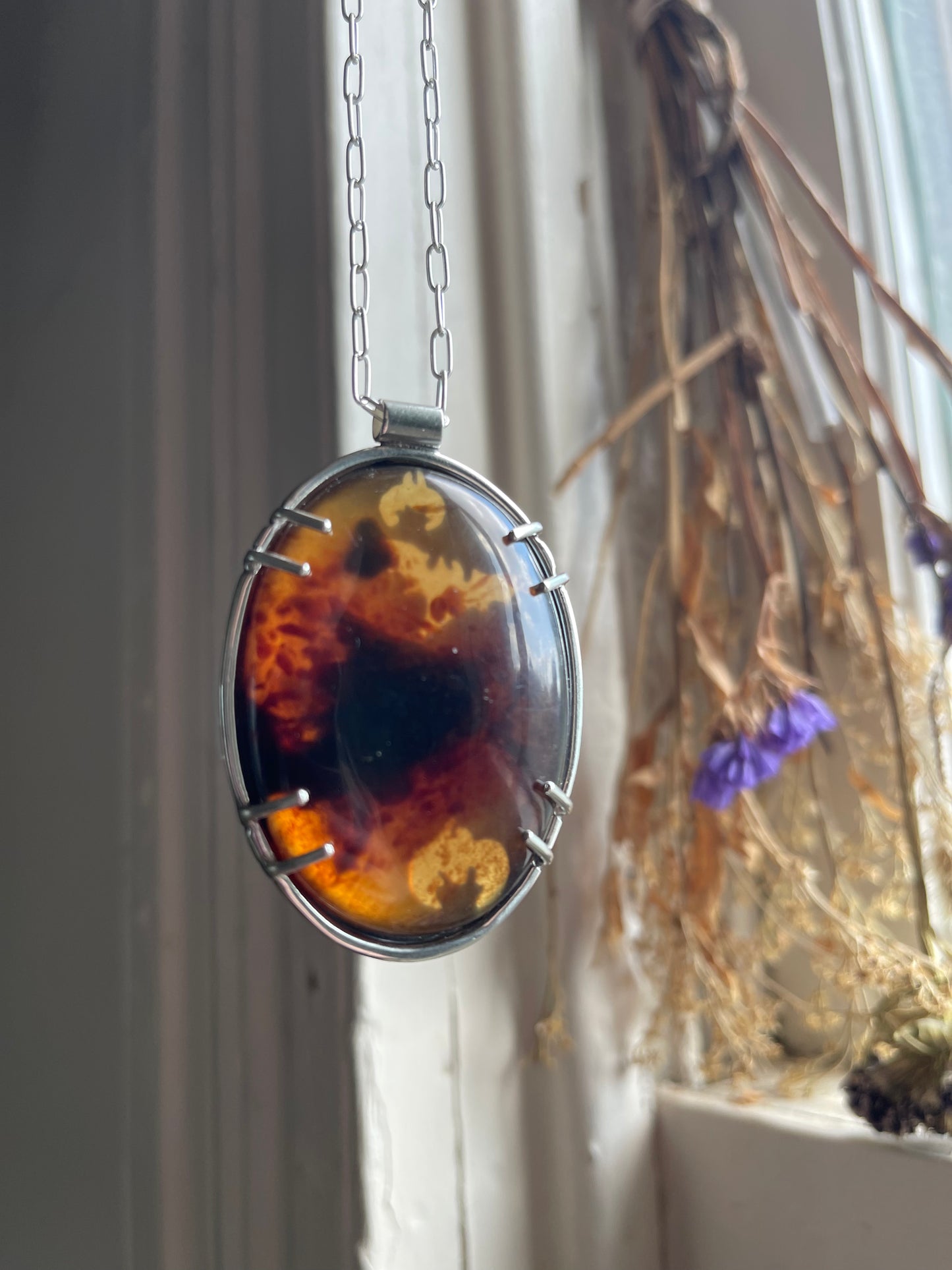 Out of the Crypt: Epic Amber Statement Necklace