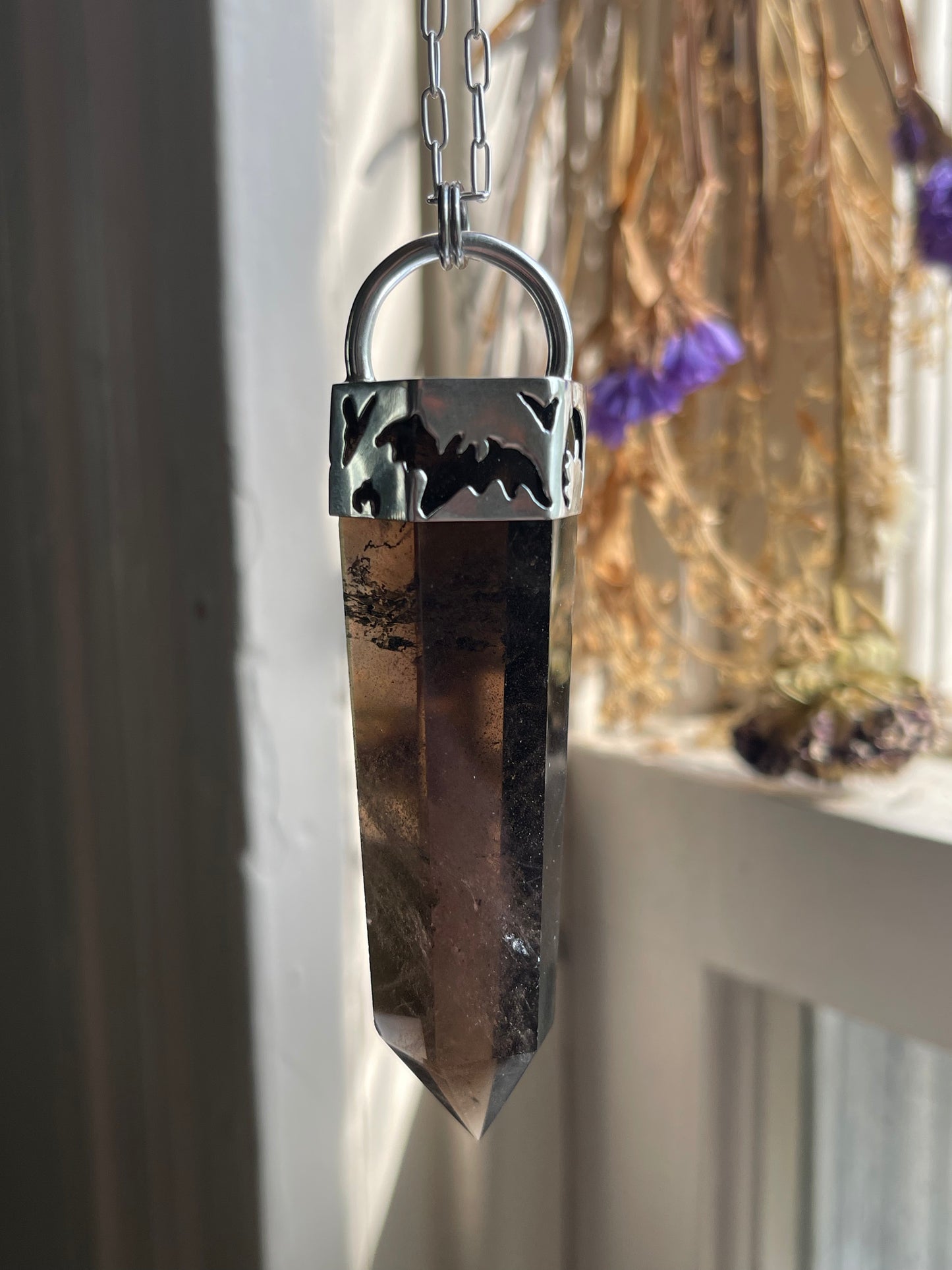 Creature of the Night: Smokey Quartz Crystal Pendant